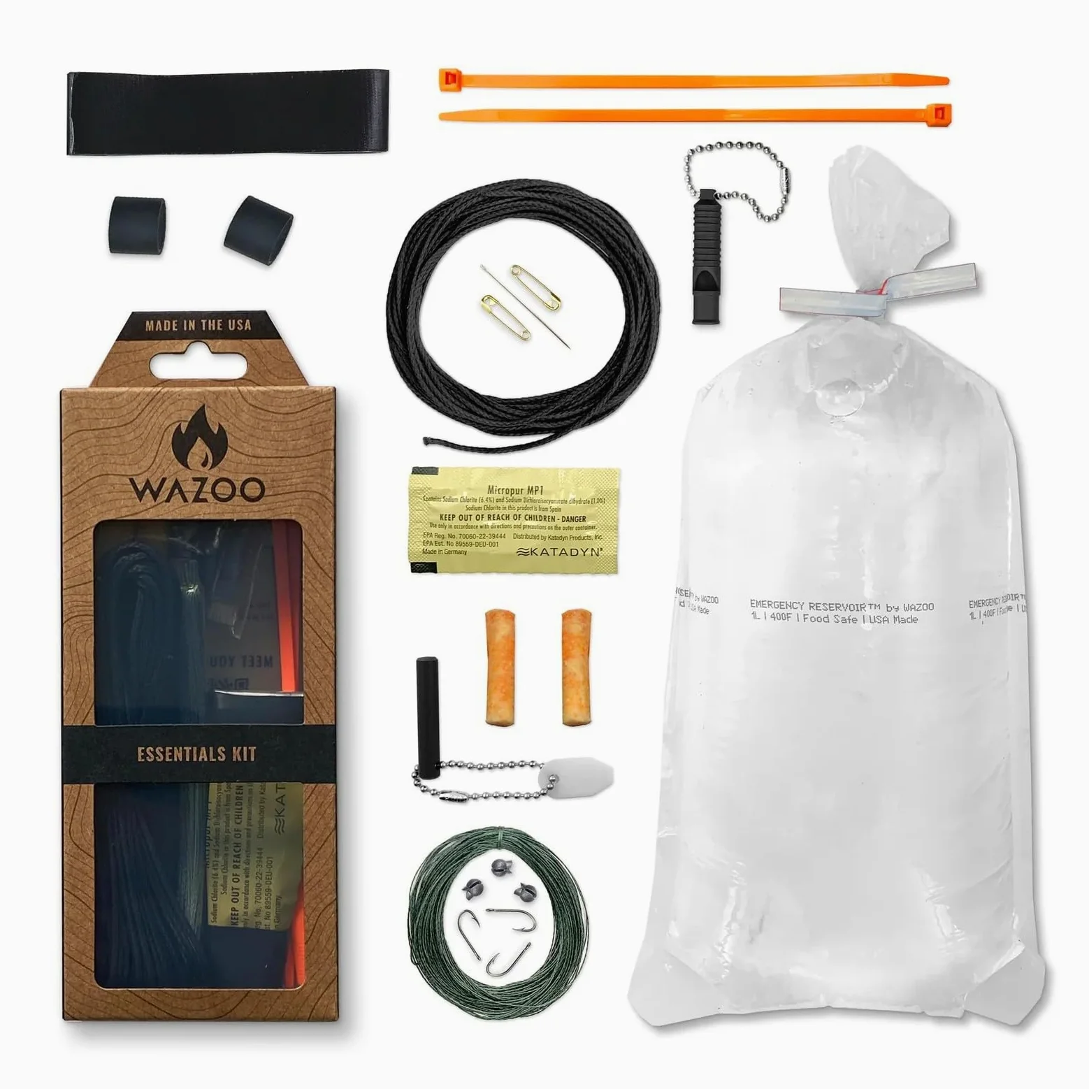 Kit de supervivencia Wazoo Survival Gear - Esenciales diarios, EDC de 15 herramientas con componentes hechos a medida