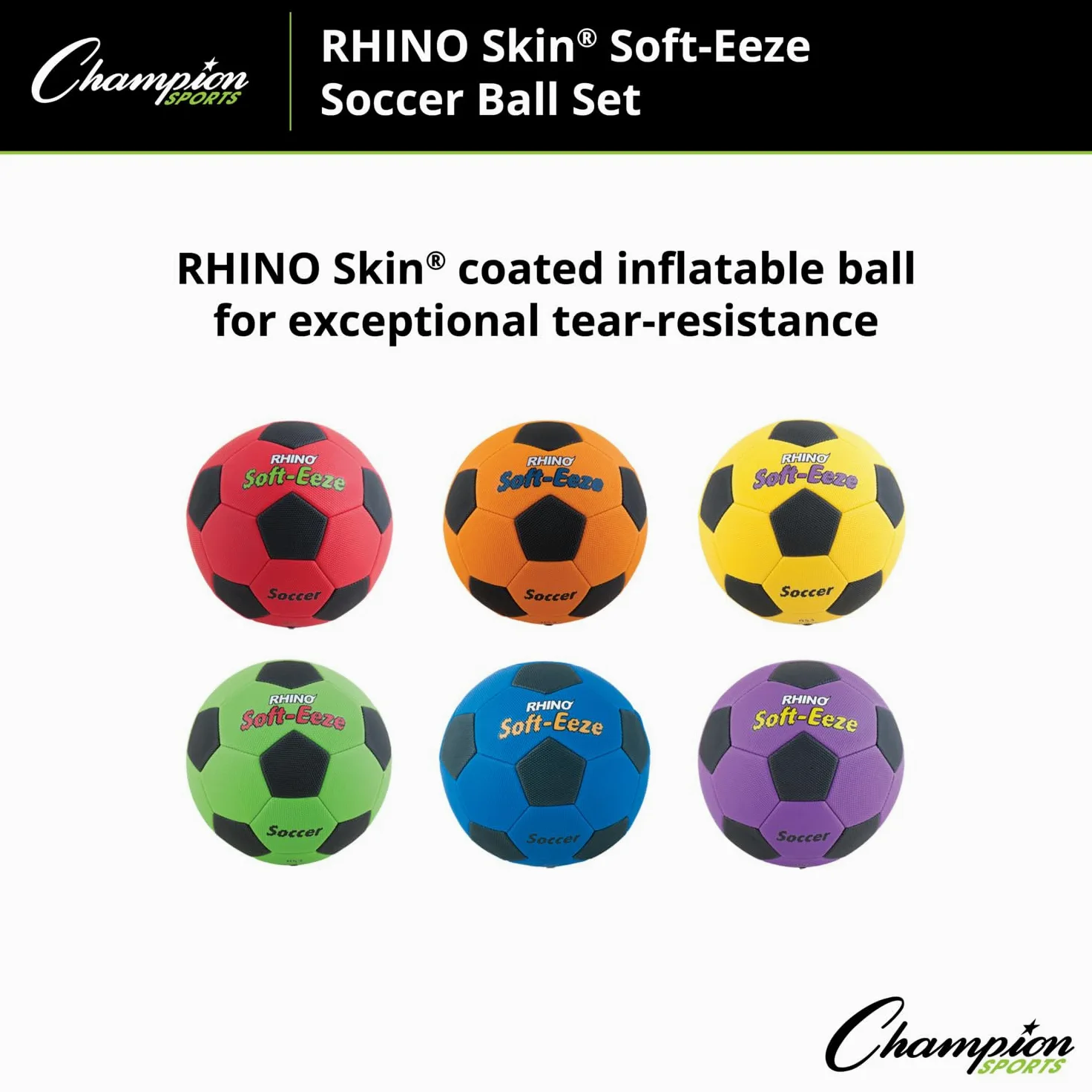 Champion Sports Campeón Deportes Rhino Suave Eeze balón de fútbol Conjunto (Multi)