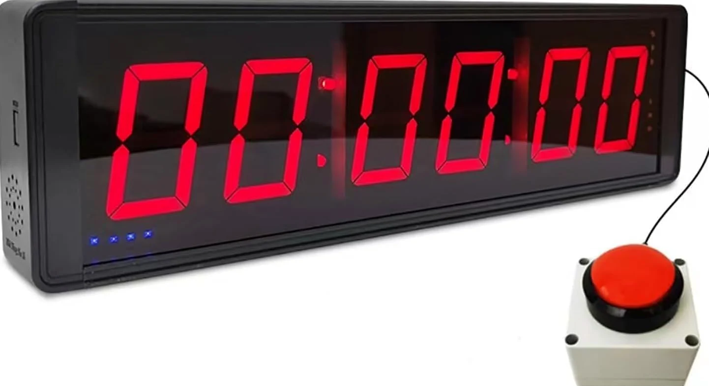 Temporizador digital de competición con cronómetro y pantalla LED para entrenamiento de fitness, entrenamientos de gimnasio y carreras de velocidad