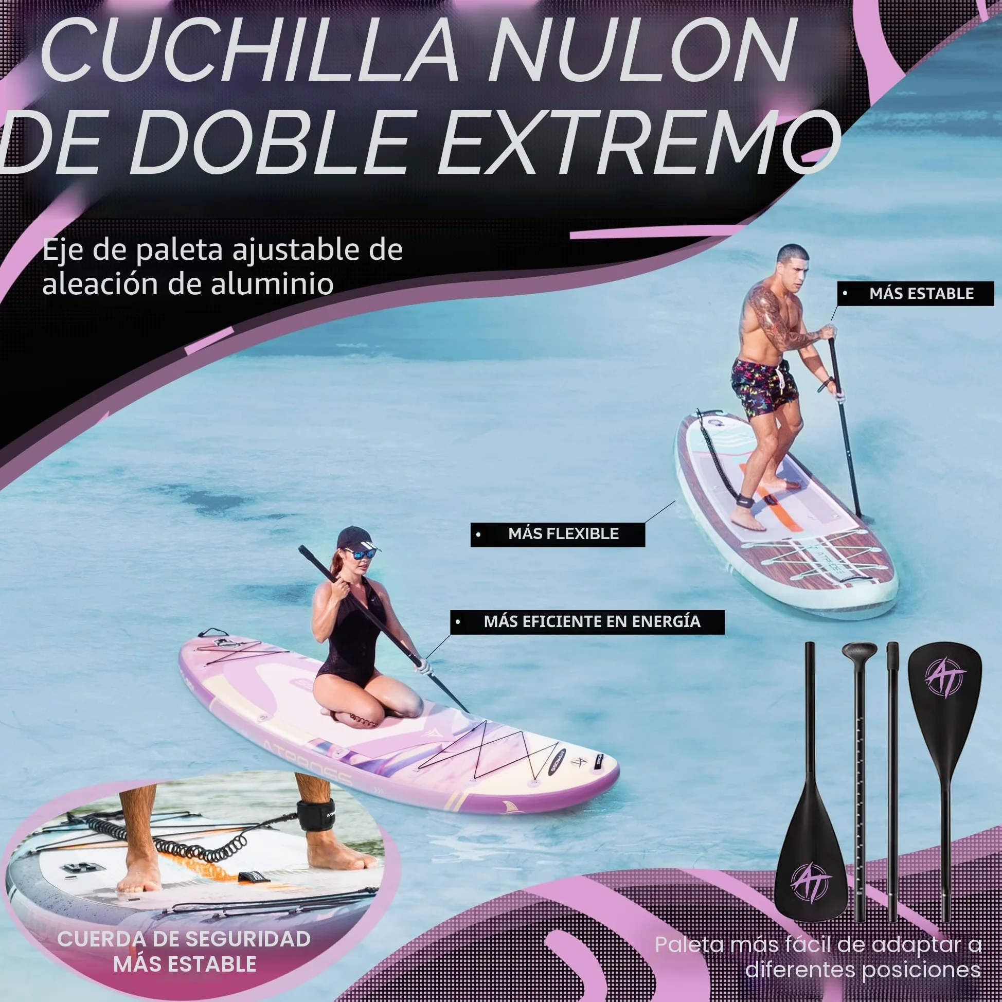 Tabla Paddle Surf Hinchable Inflable Extra Grande para Adultos, con Capacidad para 204,1 kg. con Kit de Accesorios Mochila. Kayak Inflable, Antideslizante, Ideal para Yoga,