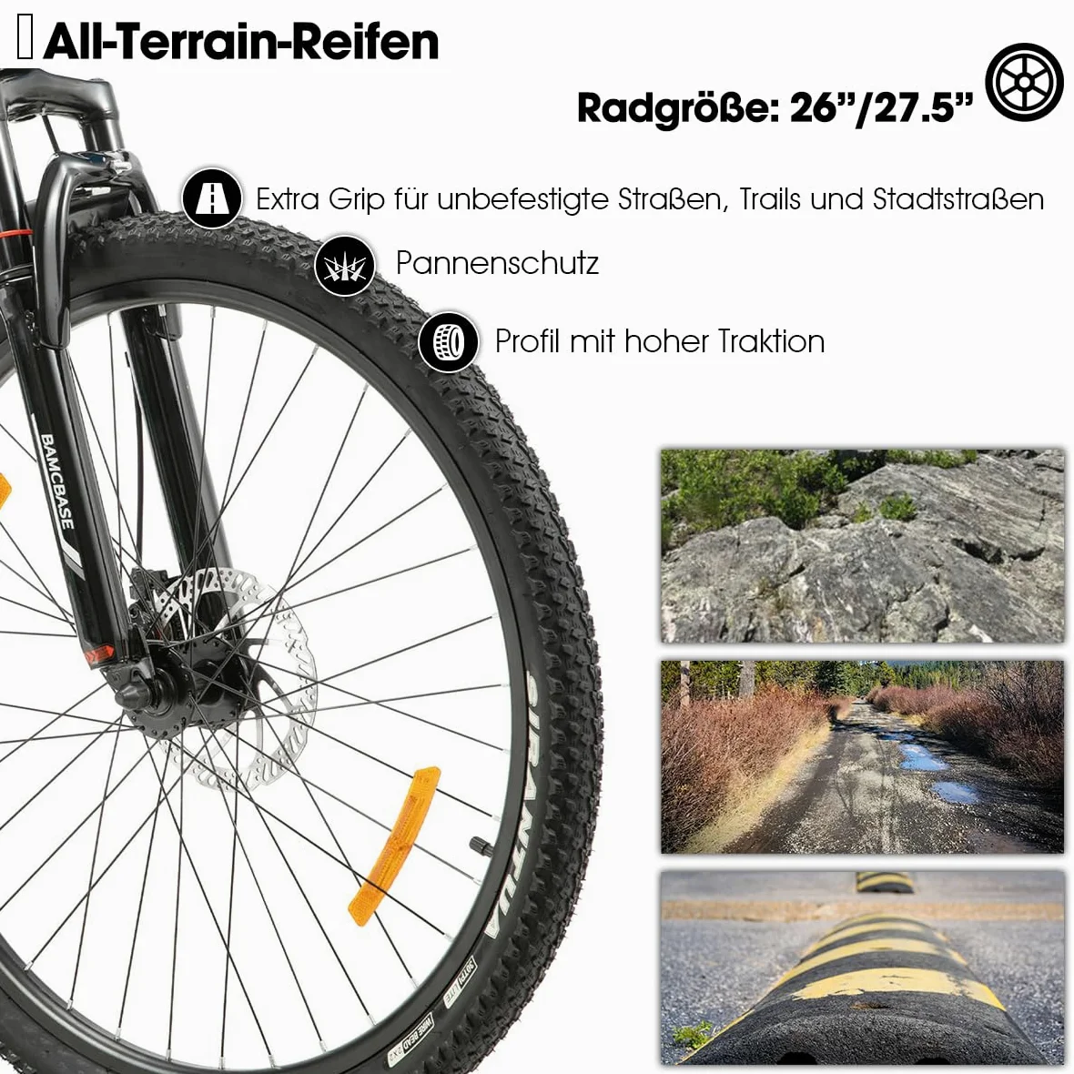 HILAND Rockford Bicicleta de Montaña 26" 27,5" MTB Hombre & Mujer, 21 Velocidades con Frenos de Disco, Cuadro de Aluminio Hardtail, Bicicleta Unisex para Adultos