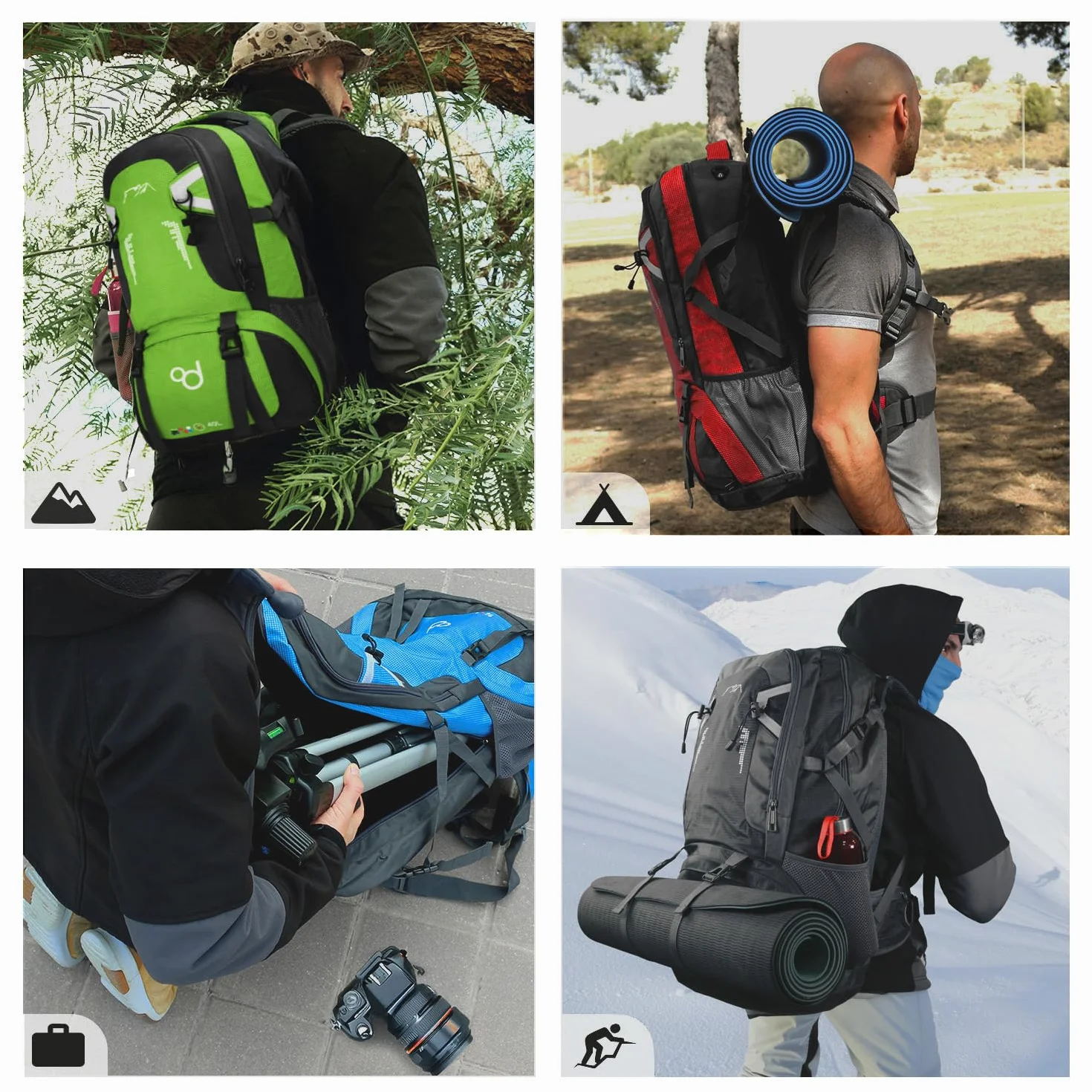 OcioDual Mochila Senderismo 60 Litros, Mochila Trekking, Ligera, Azul