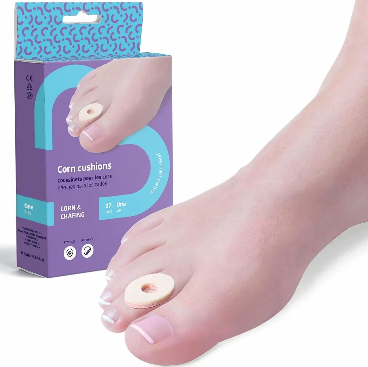 Parches Protectores Callos Pies 27 Apósitos, Almohadillas de Fieltro Adhesivo para Callos, Durezas y Ojo de Gallo
