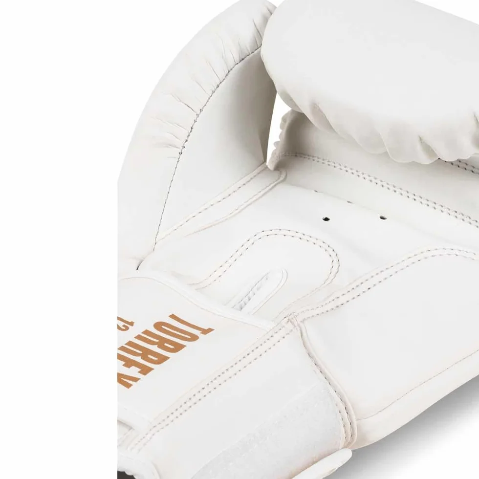 Tapout Guantes de Boxeo de Piel sintética (1 par), Color Blanco y Dorado