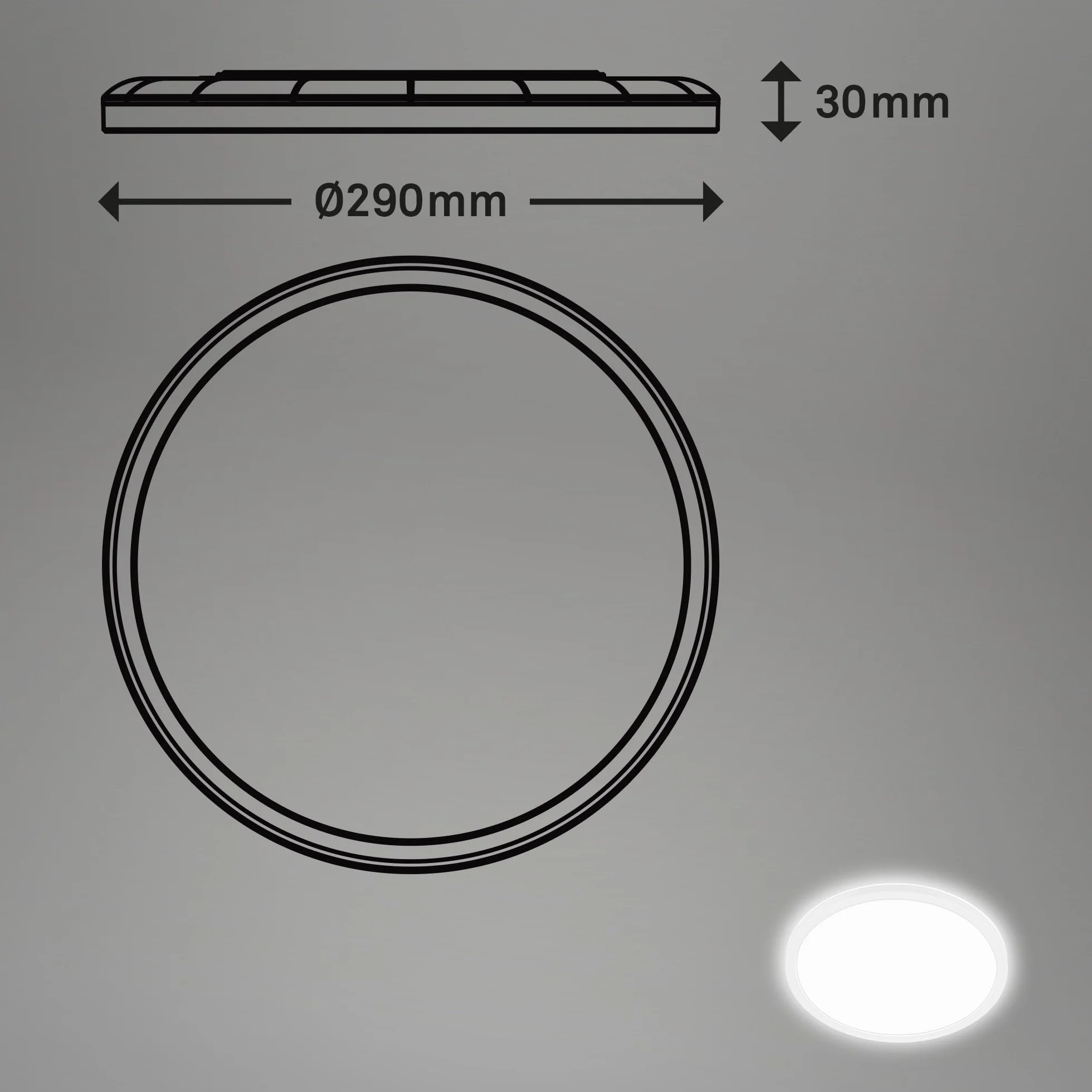 BRILONER Lámpara de techo LED con detector de movimiento IP44 29x3 cm blanco neutro
