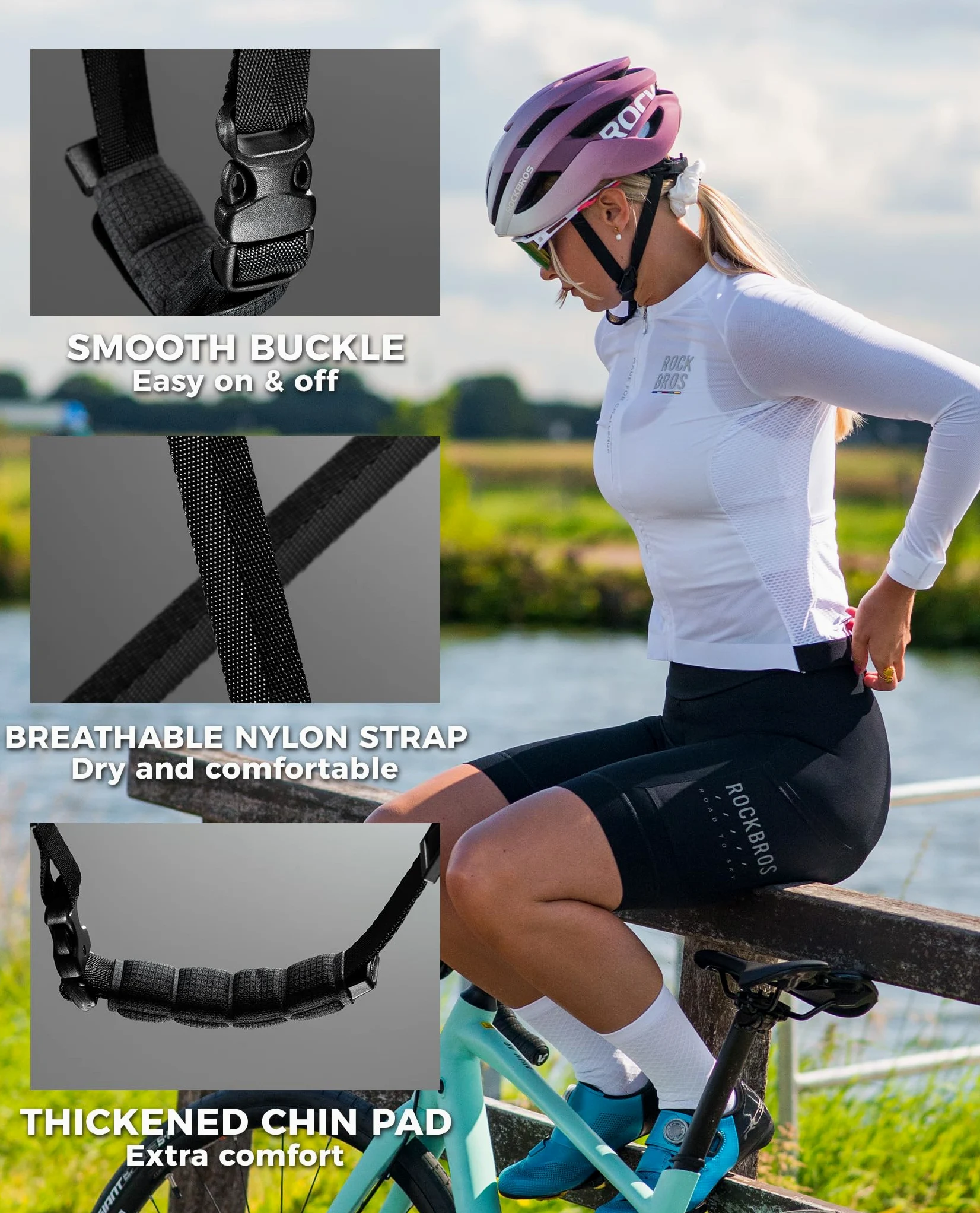 ROCKBROS Casco Bicicleta Adulto para Hombre Mujer, Casco Ligero con 2 Forros Desmontables, Casco de MTB Carretera Urbano Ciclismo