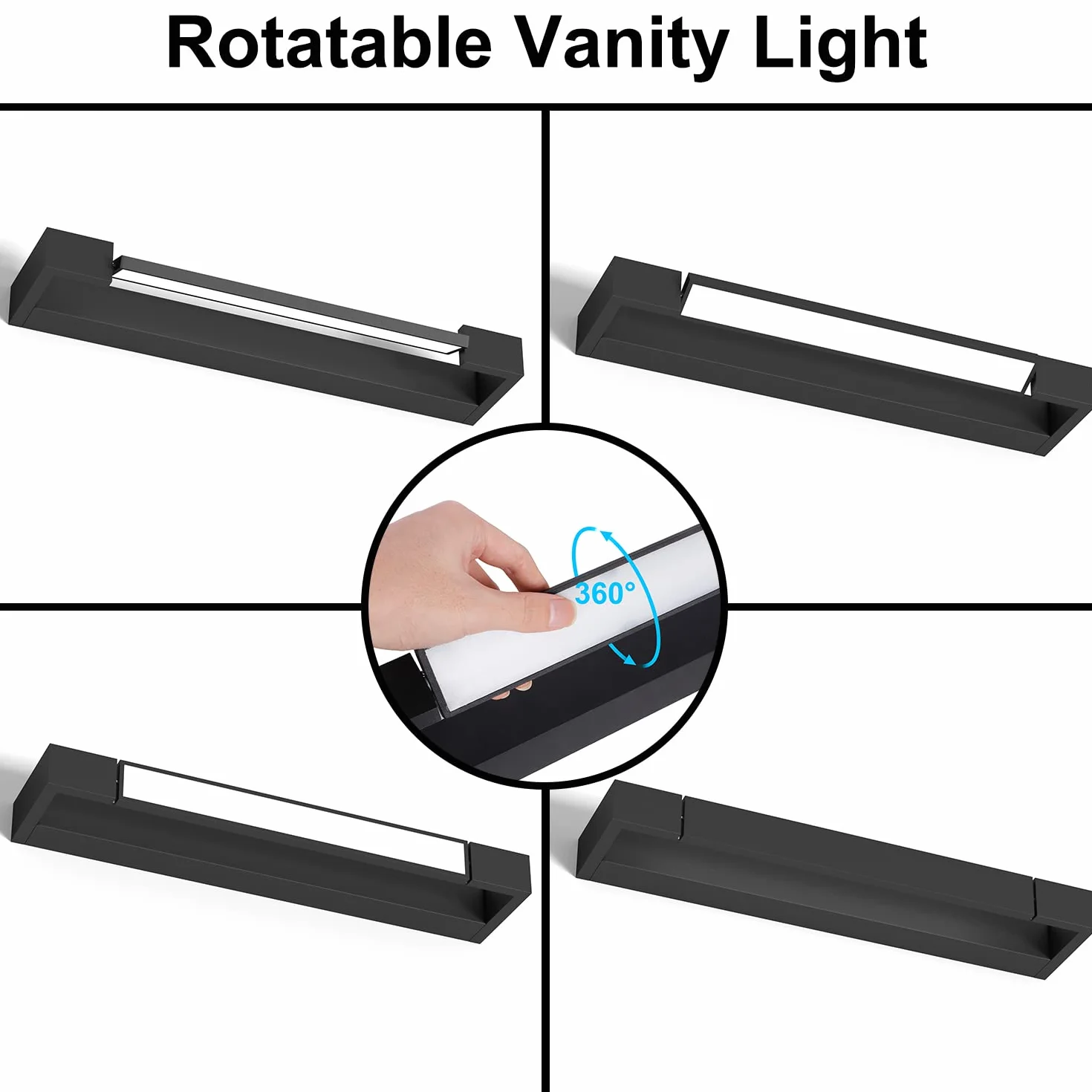 Lampada da Specchio Bagno LED 61cm Girevole 180° 24W 2400 Lumen IP44 Bianco Freddo 5000K