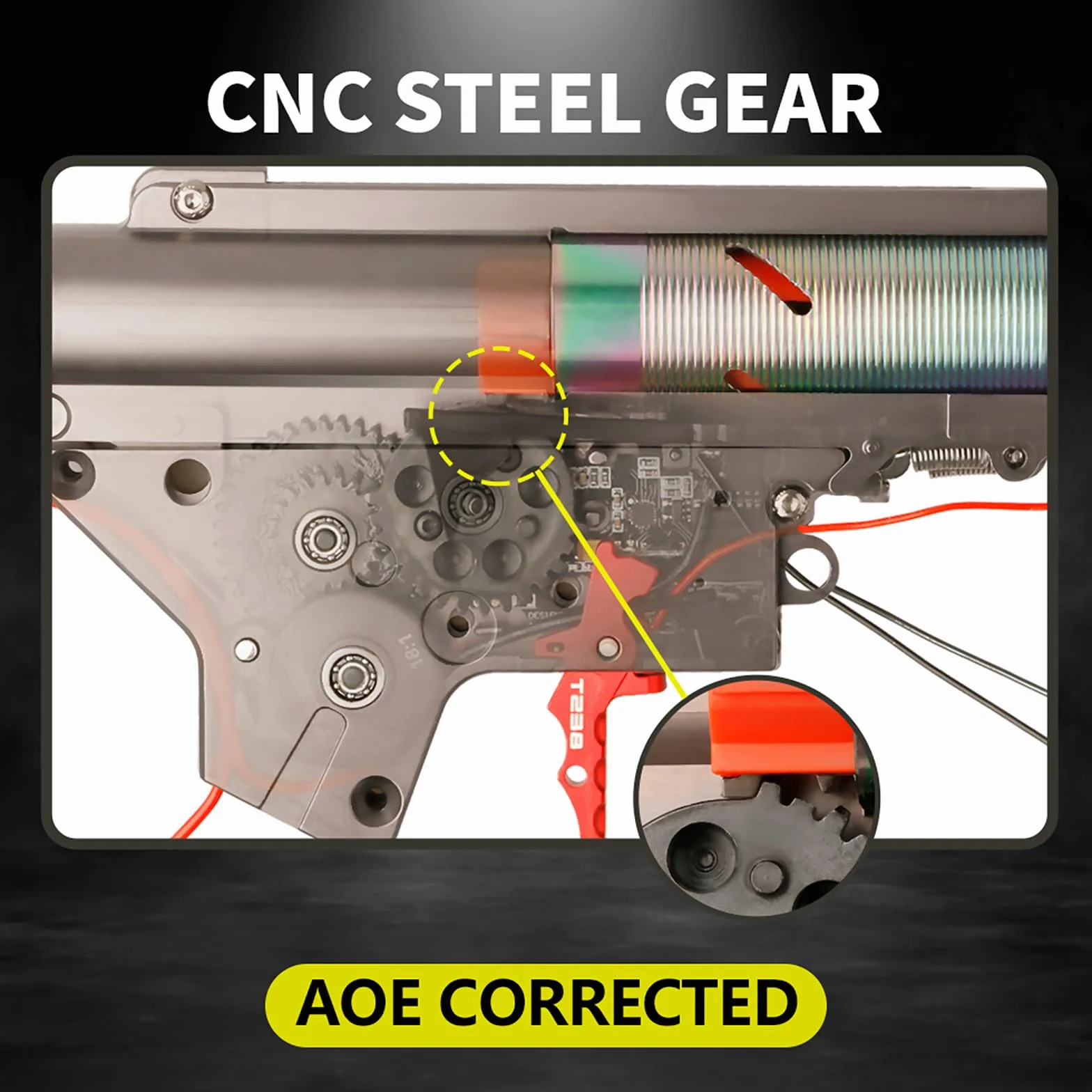 Juego de engranajes en espiral 13:1 16:1 18:1 para AEG V2 V3 M4 AK MP5 G36 P90 40Cr CNC