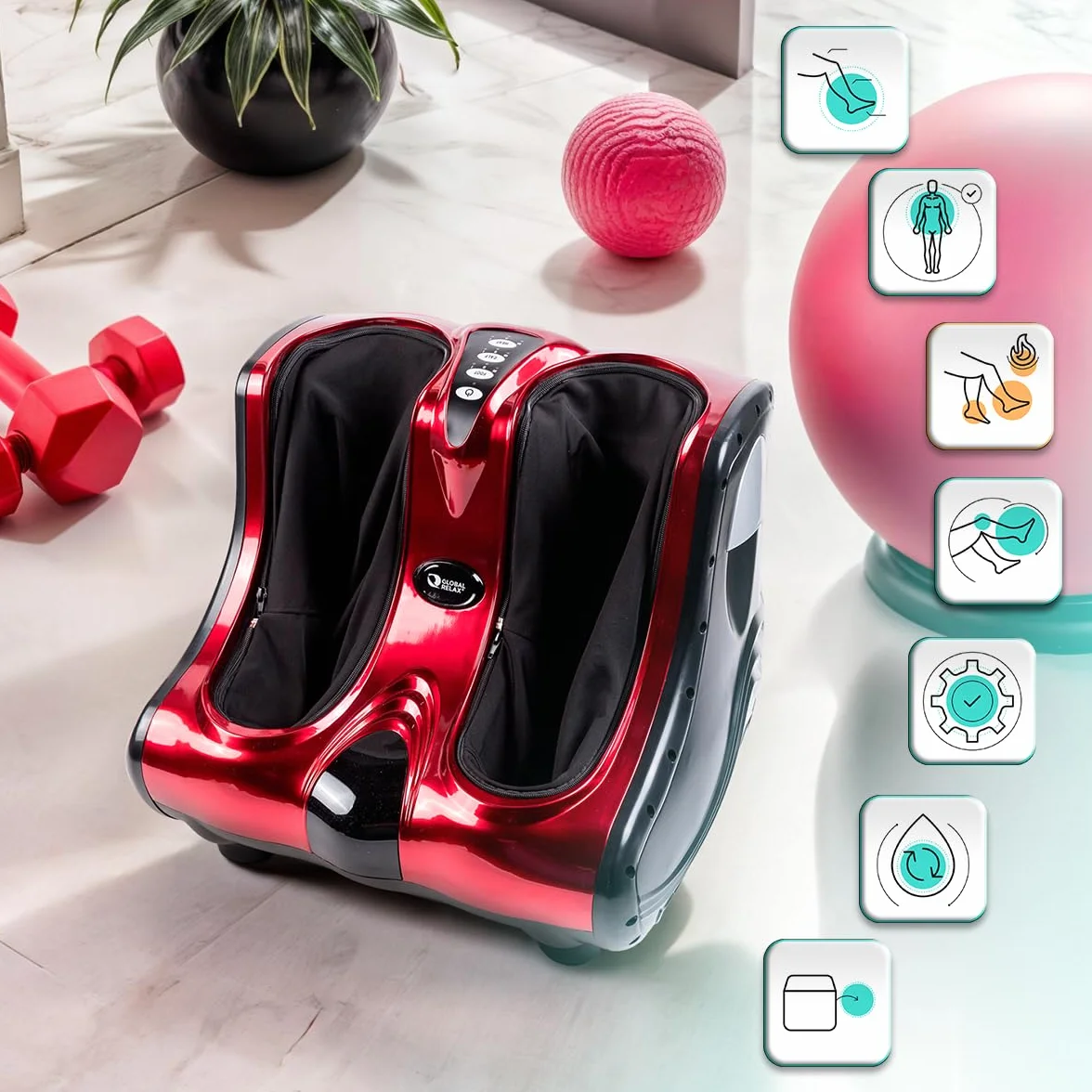 GLOBAL RELAX VITALZEN Masajeador de pies y piernas Reflexoterapia Alivio Dolor Muscular