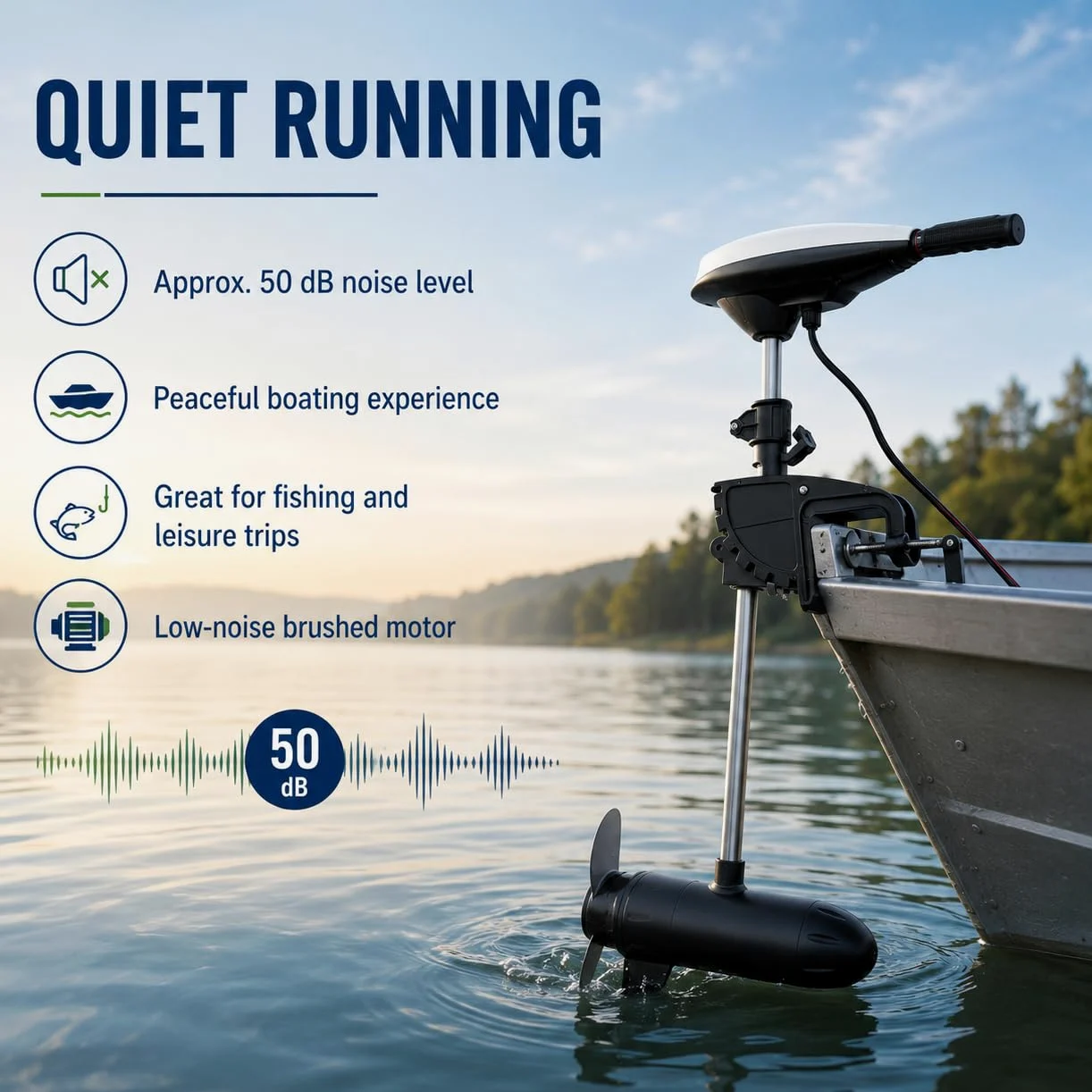 Motor eléctrico para barco de 12 V, 552 W, 19,84 libras, 1300 rpm, con mango retráctil, motor eléctrico para botes hinchables, fueraborda eléctrica, para barcos, kayaks, canoas, botes