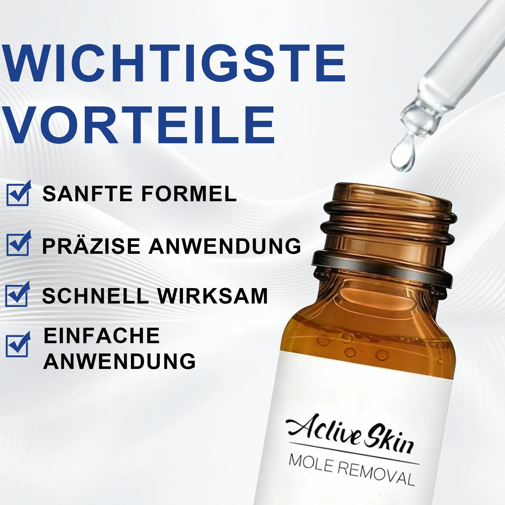 Eliminador de acrocordones Pipeta de precisión 10 ml para rostro y cuerpo