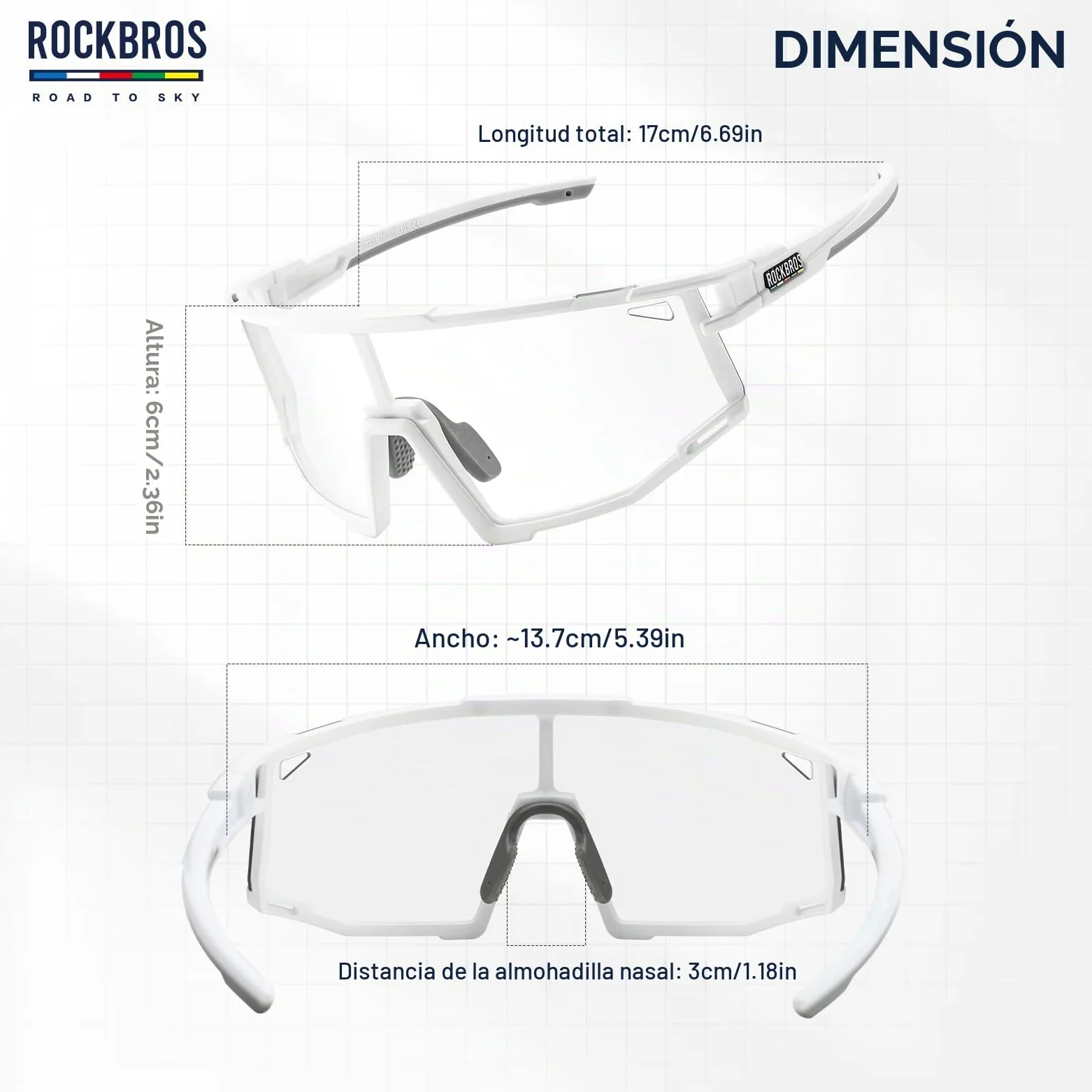 ROCKBROS Road to Sky Gafas de Ciclismo Fotocromáticas Protección UV400 Gafas Sol Deportivas Lentes Transparentes de MTB Bicicleta Running Golf para Hombre Mujeres