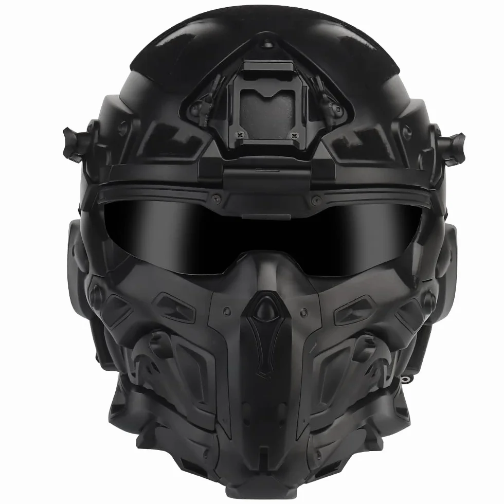 ACEXIER Casco táctico Airsoft con Auriculares Integrados, antivaho, Casco de Asalto, máscara extraíble, Equipo de Paintball, Airsoft, Casco de protección