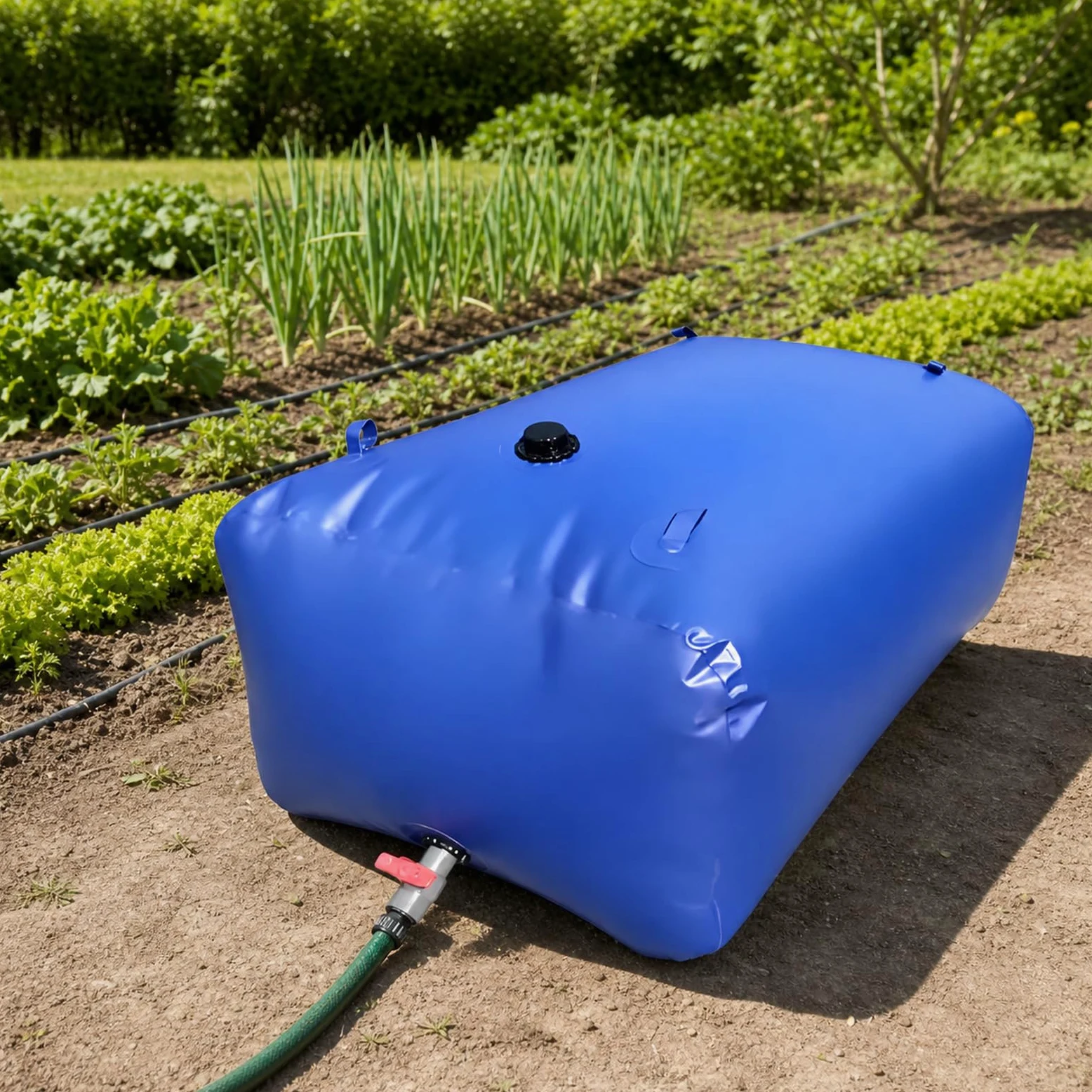 Bolsa De Agua Plegable Engrosada,DepóSito De Agua Plegable De PVC,Vejiga del Almacenamiento De Agua con VáLvula,FáCil De Usar,para Acampar,para Resistencia A La SequíA,Riego