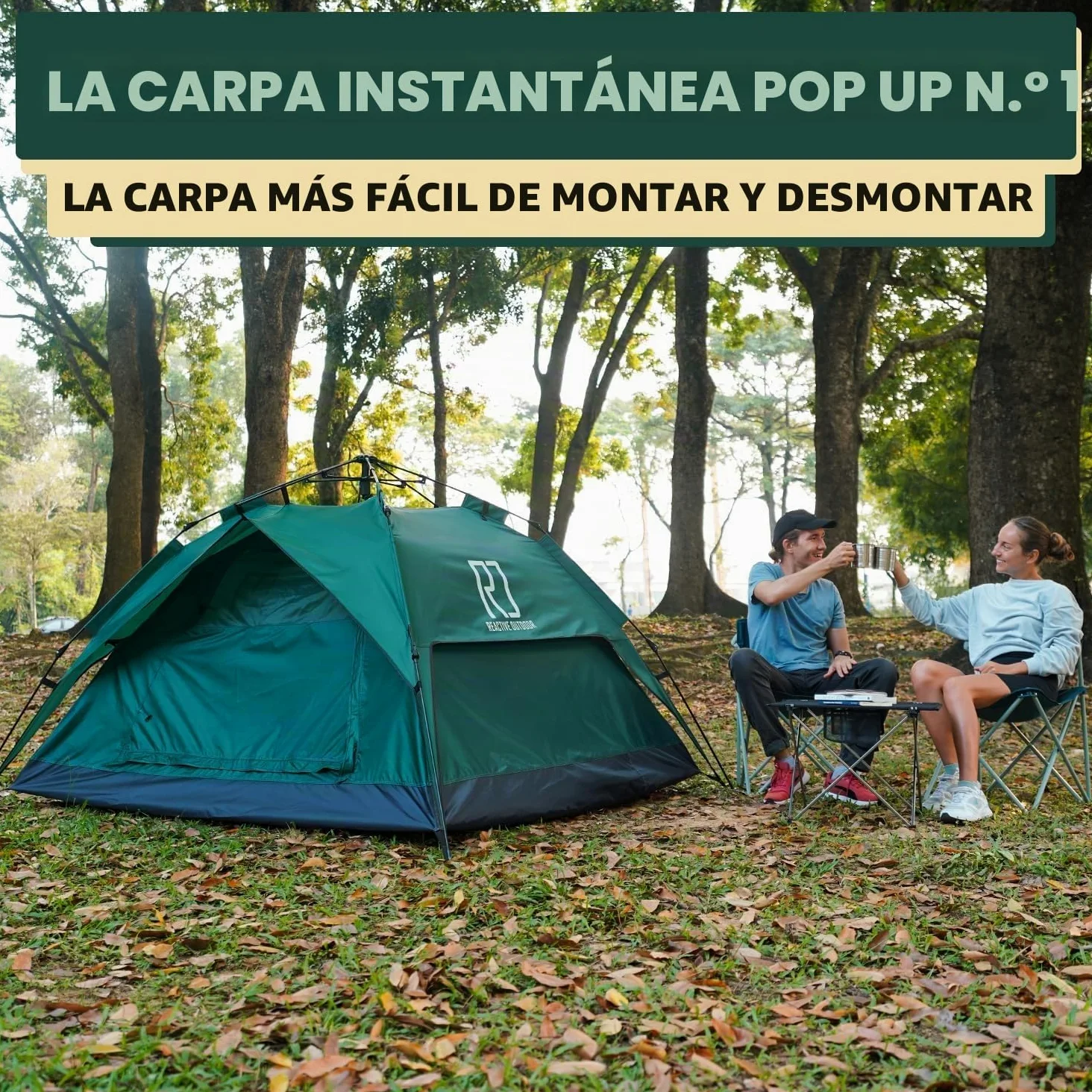 Reactive Outdoor Tent - 3 Second Tent - 3 Sec Instant Pop Up Tent - Easy and Quick Setup Camping Tent - 1 Person Setup Waterproof Double Layer Outdoor Camping Tent