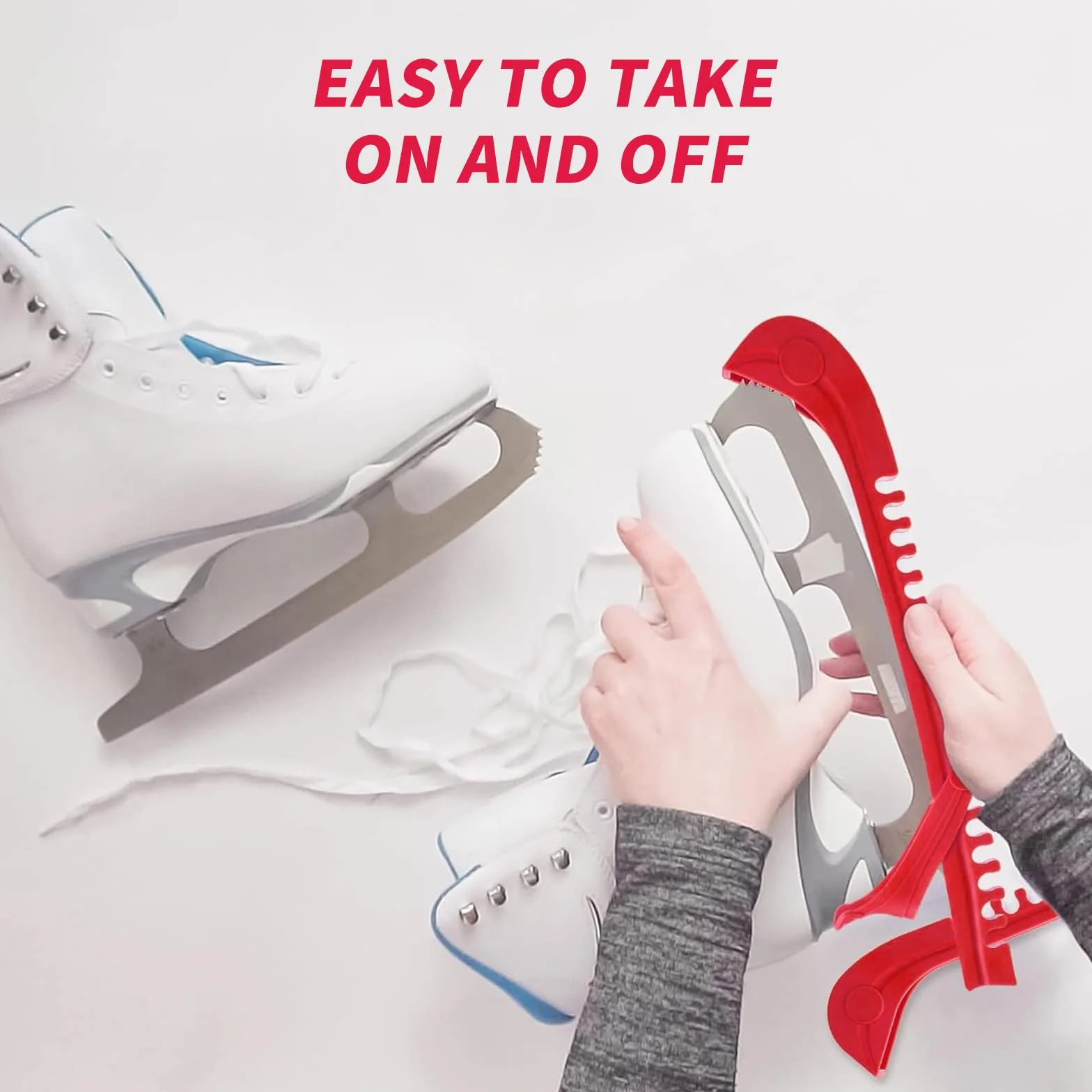 Protectores de Cuchillas de Patines de Hockey sobre Hielo,Patines de Hielo Ajustables con Muelle,Protectores de Patines Sobre Hielo,Protector de Patines de Hielo Ajustables,para Niños,Adultos