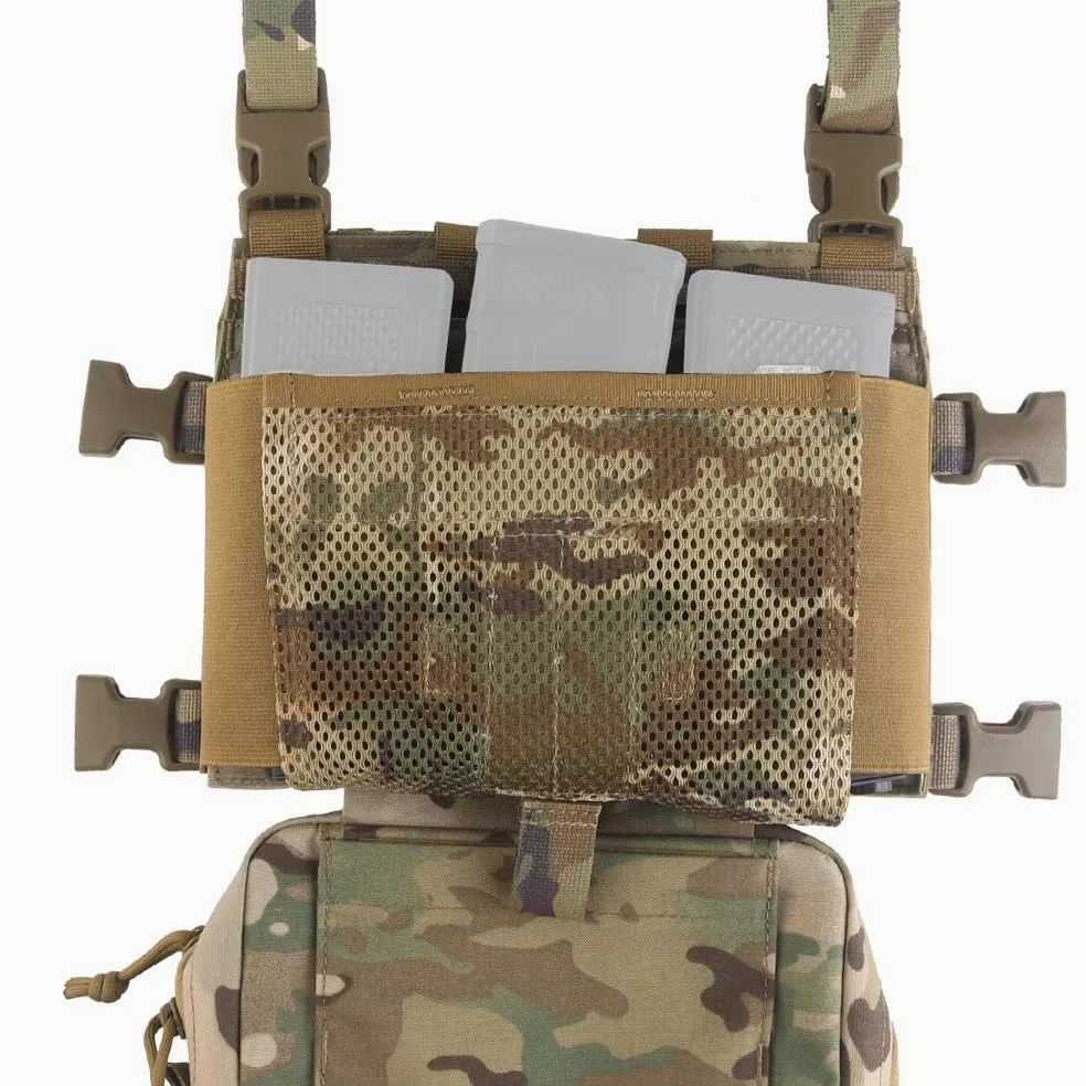 Genérico Chaleco Táctico Chest Rig Hebillas Rápidas, Multi Bolsillo Camo Bolsa Abdominal para Cosplay Deporte Outdoor