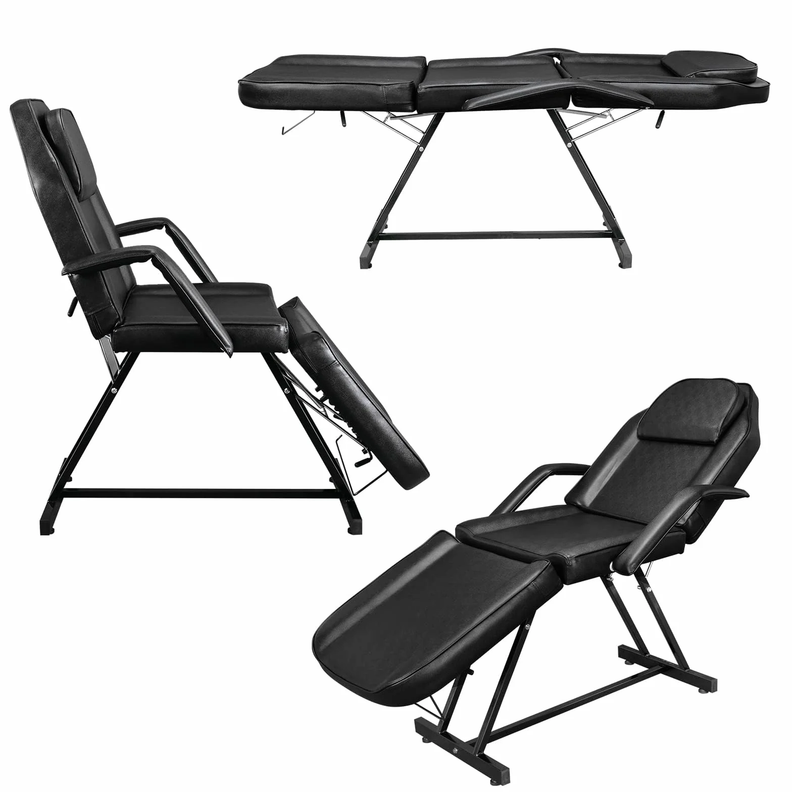 Bonnlo Camilla Masaje Ajustable, Cama de Masaje para Salones de Belleza, SPA, Negro
