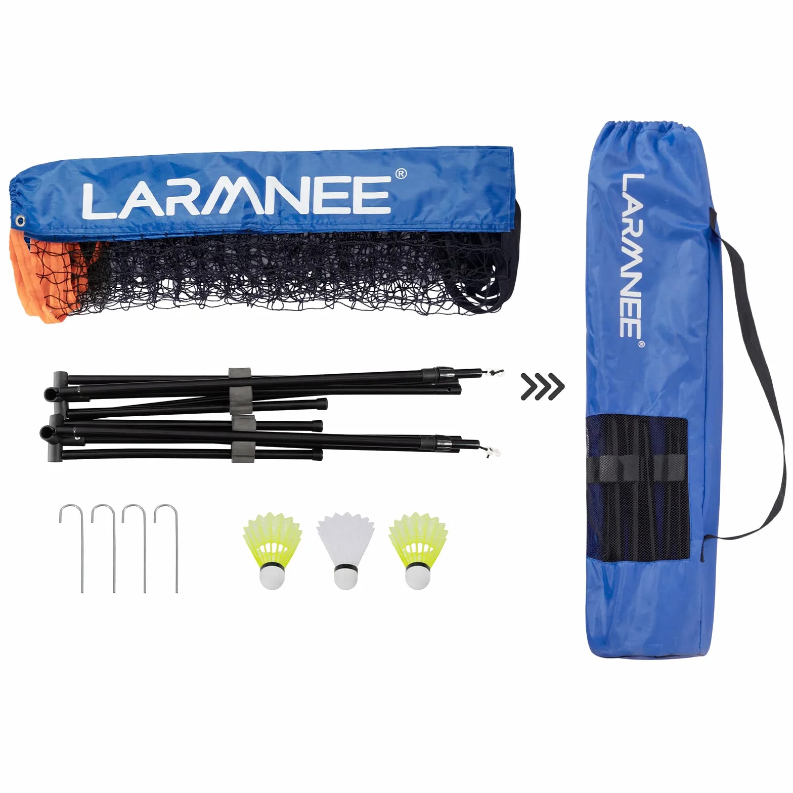 Red de Bádminton Plegable Ajustable Portátil para Exteriores LARMNEE