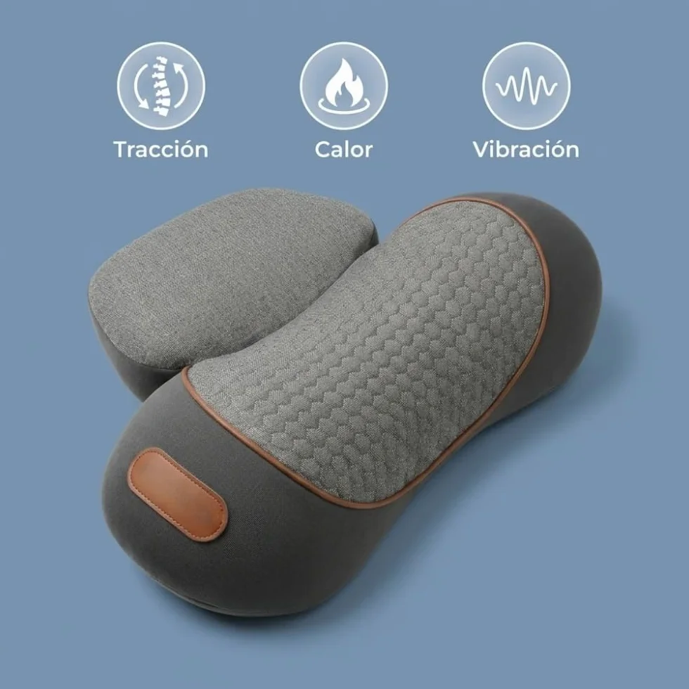 Almohada CerviFlex de masaje cervical 3 en 1 térmica espuma viscoelástica ergonómica