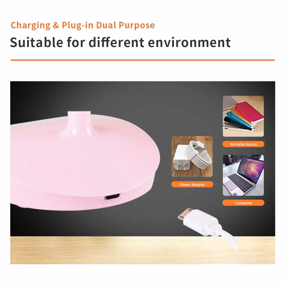 Lixada Lámpara de Escritorio LED Recargable USB Portátil Manguera Flexible Control Táctil
