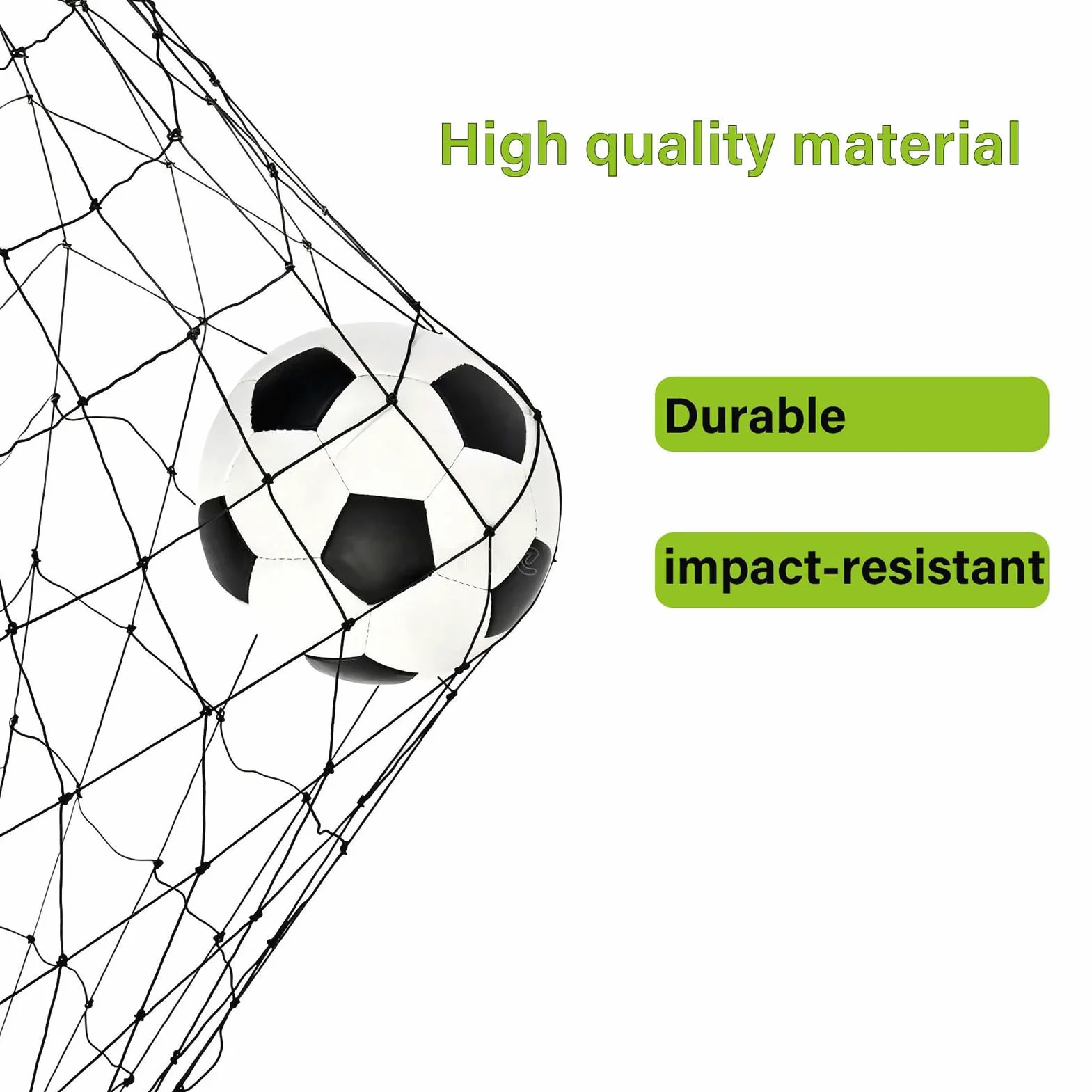 Ball Stop Net - Red de nailon para entrenamiento de fútbol, resistente a la intemperie, para jardín, garaje y entrenamiento de fútbol (6,4/8,8 metros)
