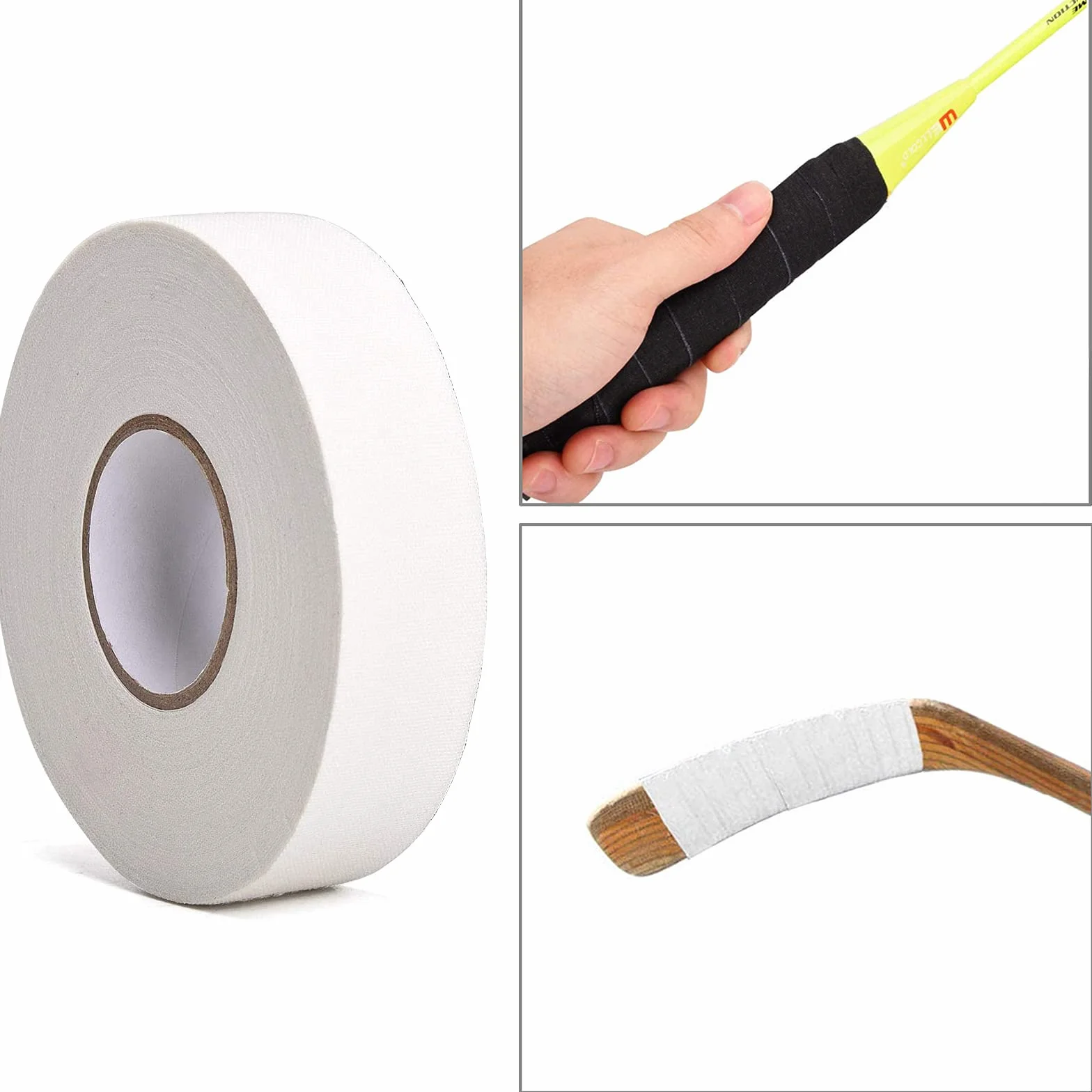 2 Rollos de Cintas de Hockey, Cinta de Agarre de Hockey Antideslizante, Cinta de Agarre de Hockey para Manillar, para Agarre de Bádminton, Barra de Golf, Hockey sobre Patines, 20M, (Negro, Blanco)