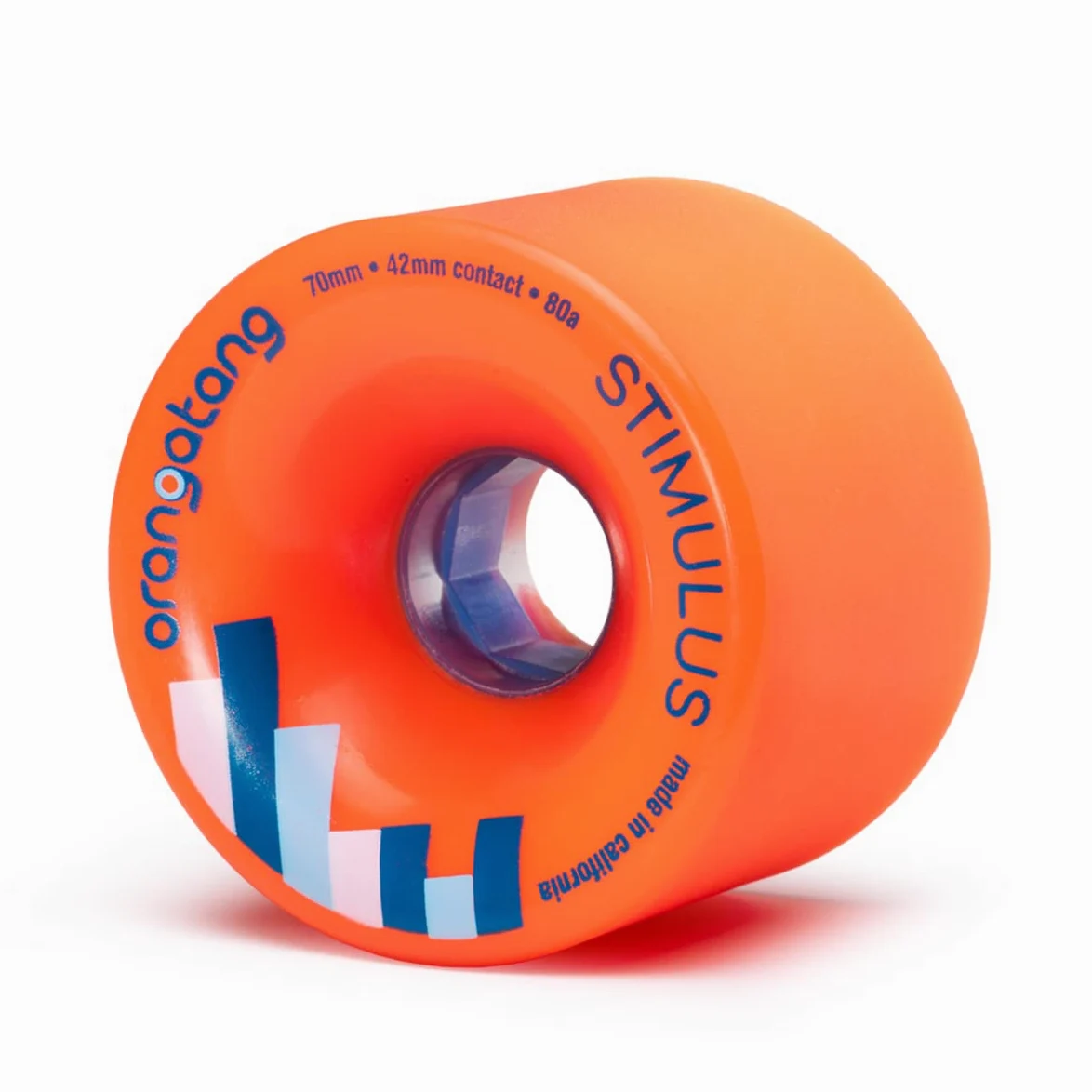 Orangatang Stimulus 70 mm 80a Freeride Longboard Skateboard Wheels w/Loaded Jehu V2 Bearings (Orange, Set of 4)