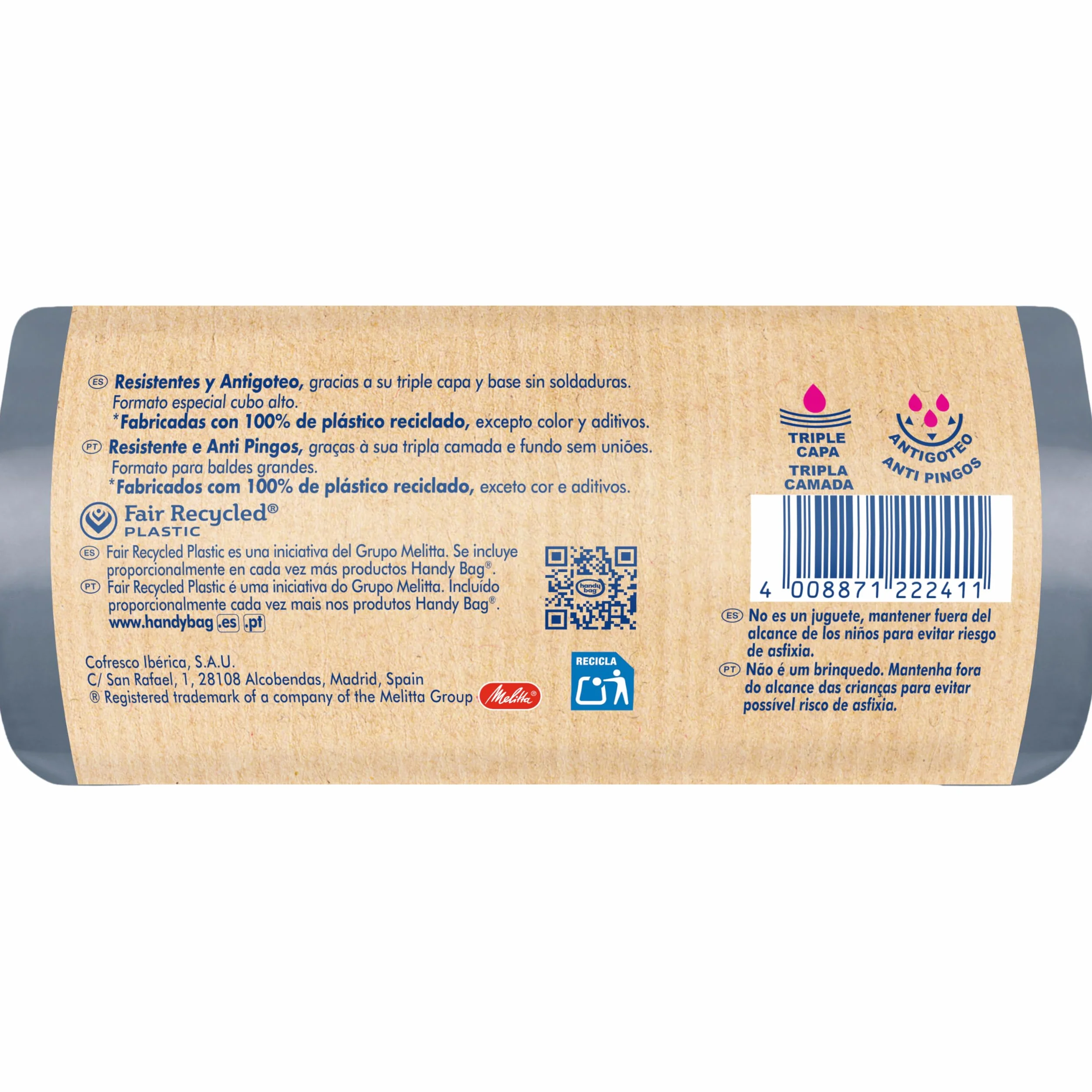 Bolsas de Basura Cubo Alto 20-30L 12 Unidades Extra Resistente Antigoteo Autocierre Plástico Reciclado