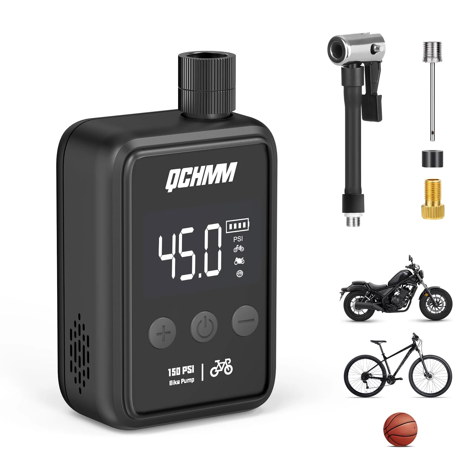 Mini bomba de bicicleta eléctrica, bomba de bicicleta portátil con manómetro, bomba de aire de neumático de bicicleta de 120 PSI con válvula Presta y Schrader para bicicletas, bicicleta eléctrica
