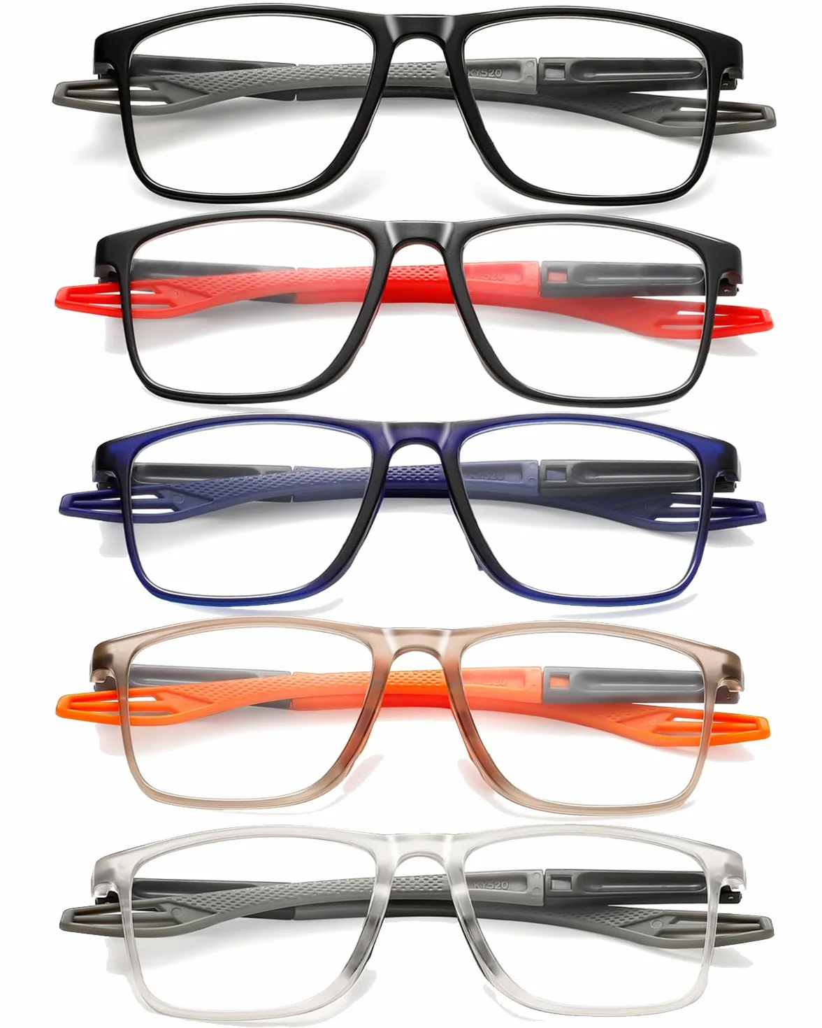 Hubeye Gafas de lectura deportiva ultraligeras anti luz azul 1.50 Pares