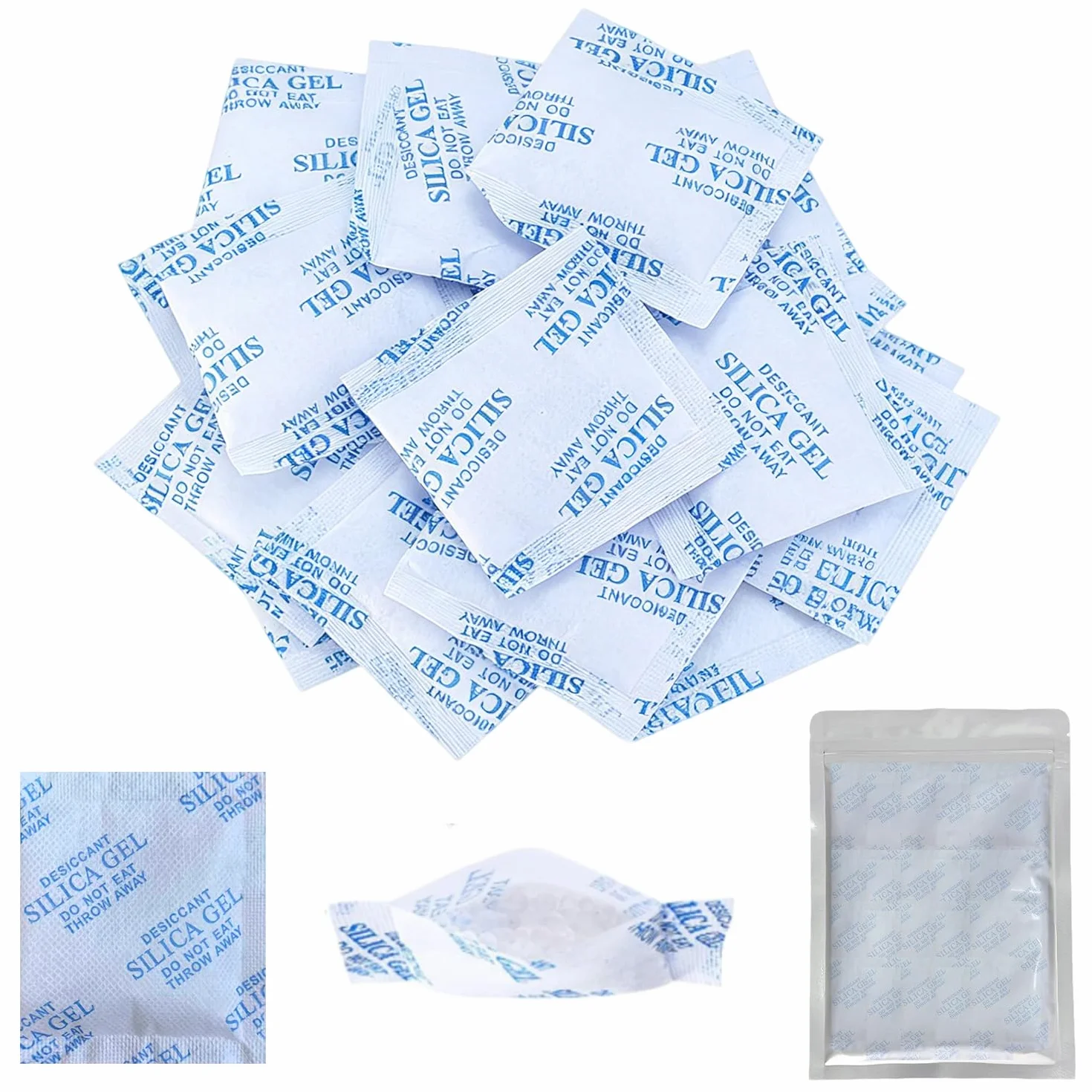 Gel de sílice desecante 50 × 10 g – Bolsa contra humedad para armario