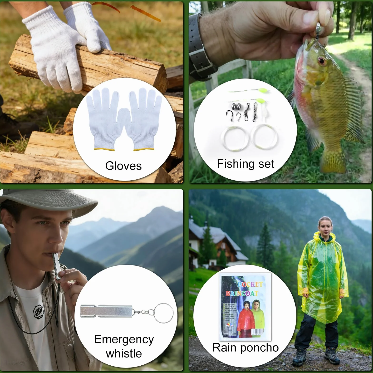 Kit de Supervivencia de Emergencia 13 en 1 con Filtro de Agua de Supervivencia para Senderismo, Camping y Viajes