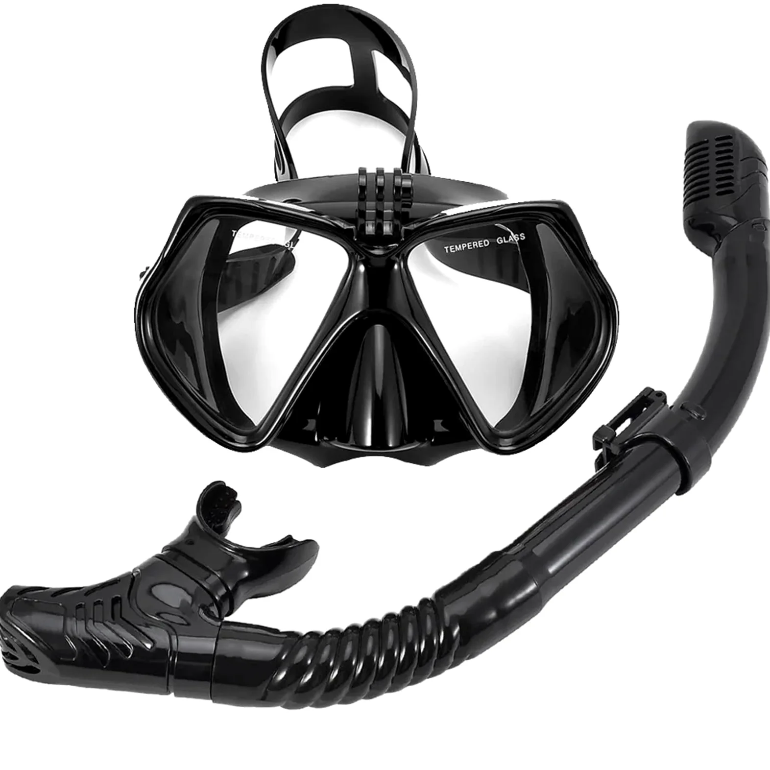 Buceo Máscara de Snorkel Máscara de Buceo con Kit de Snorkel para cámara Deportiva subacuática GoPro, Gafas de natación Profesionales antivaho y secas