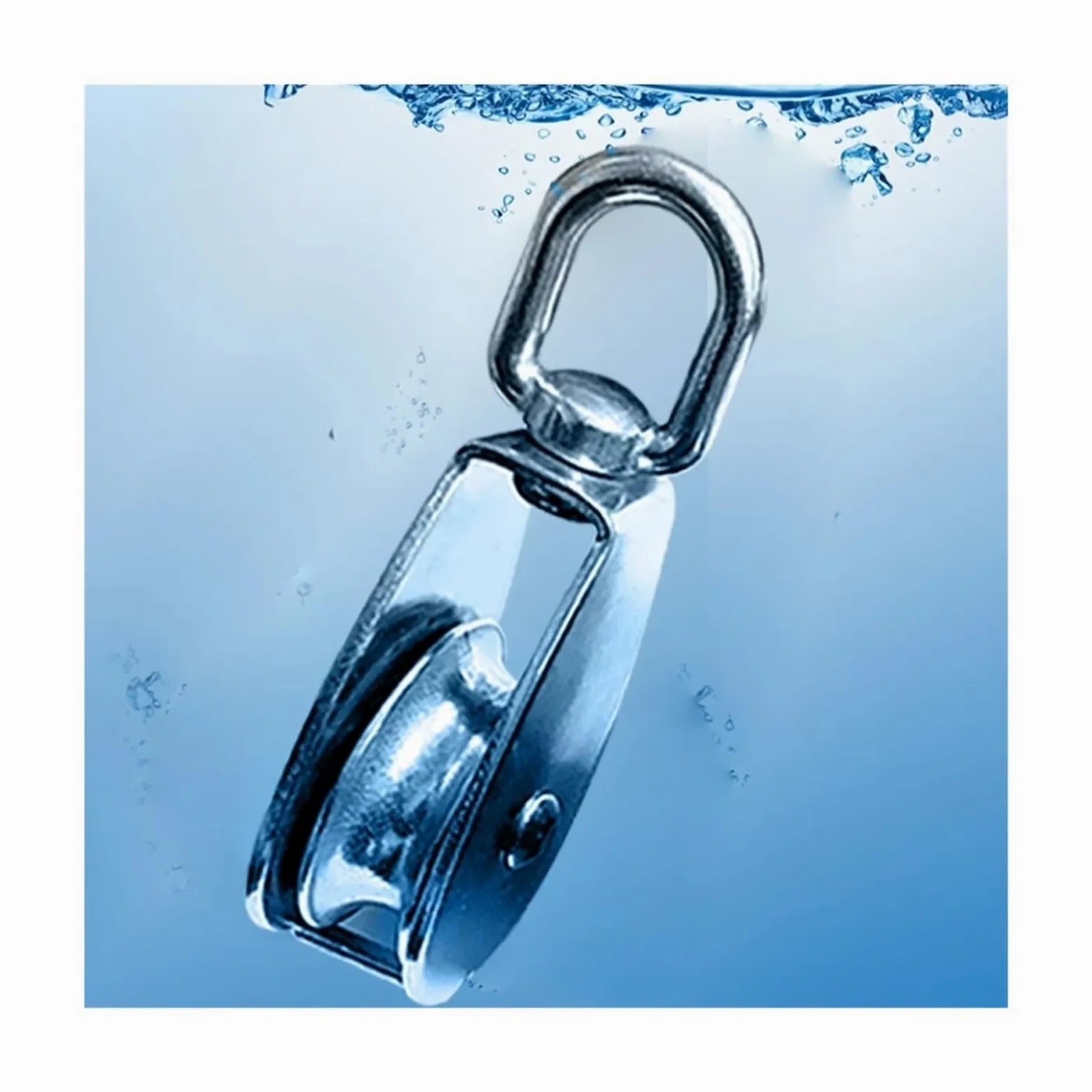 Polea de elevación de acero inoxidable, herramienta de polea de cuerda de doble rueda M15/M25 de 32 mm, equipo de elevación giratorio para elevación resistente
