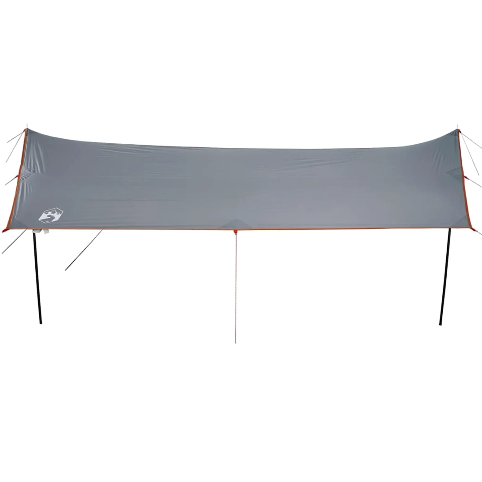 IKAYAA Toldo Camping Impermeable Lona Camping Toldo Camping con Palos Toldo Camper Toldos para Tienda Hamaca Acampada Refugio Al Aire Libre Gris y Naranja 460 x 305 x 210 cm Type-4