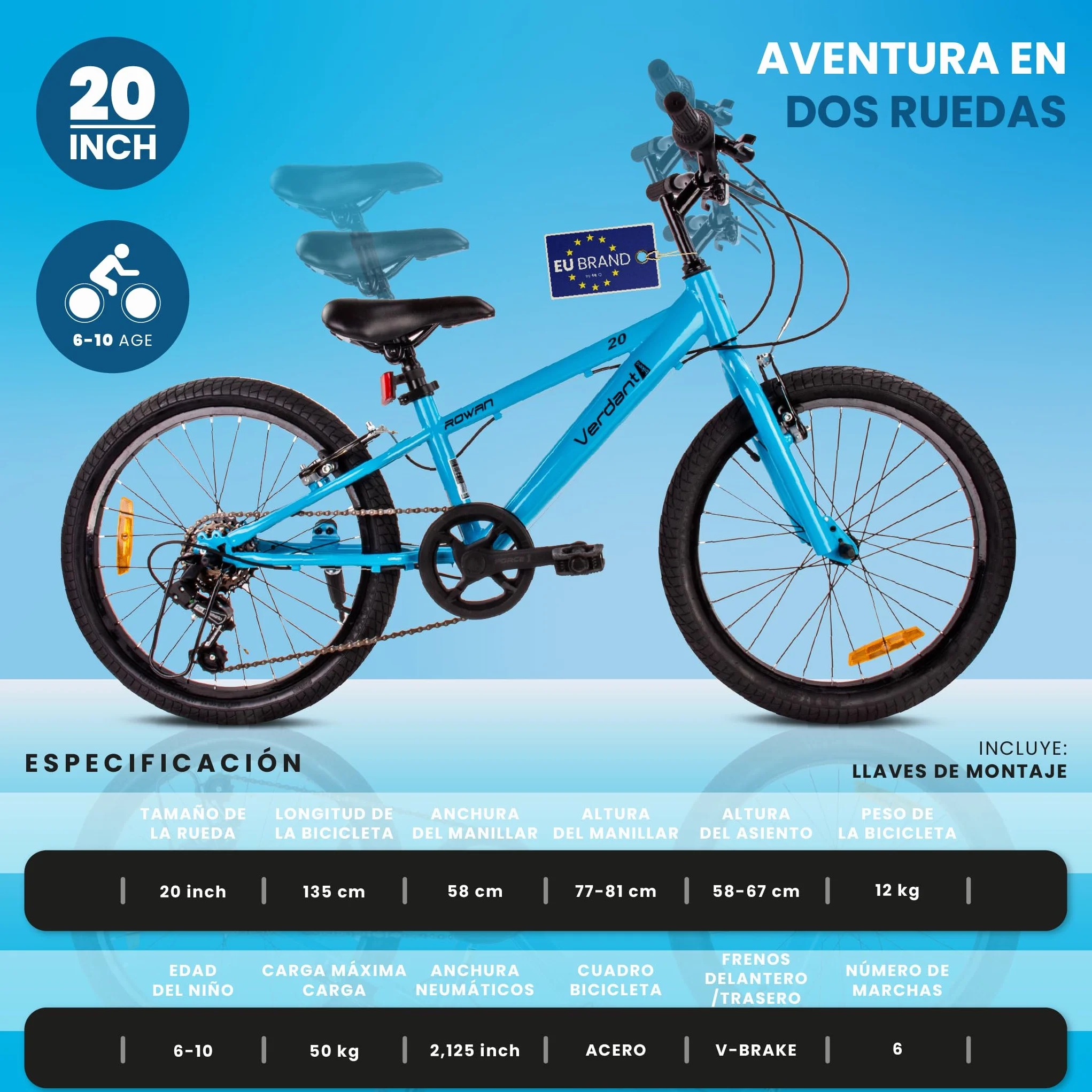 Shimano Verdant Bike Bicicleta Infantil 20 24 Pulgadas Altura Ajustable