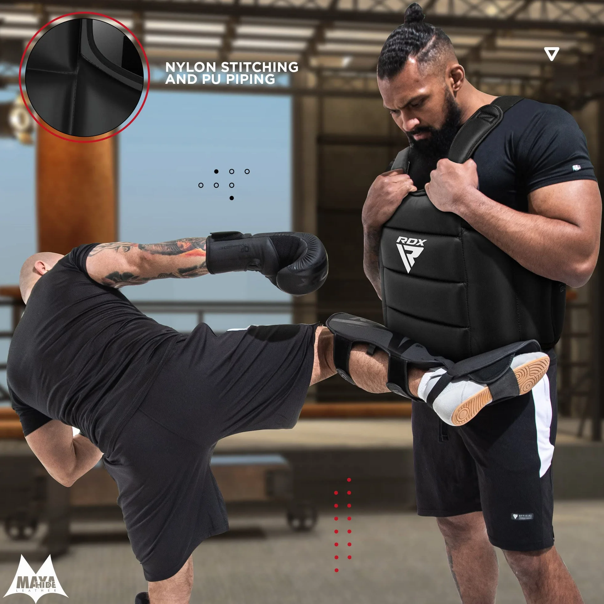 RDX Protector de Pecho TKD Protección Cuerpo MMA Boxeo Vientre Peto Taekwondo Reversible