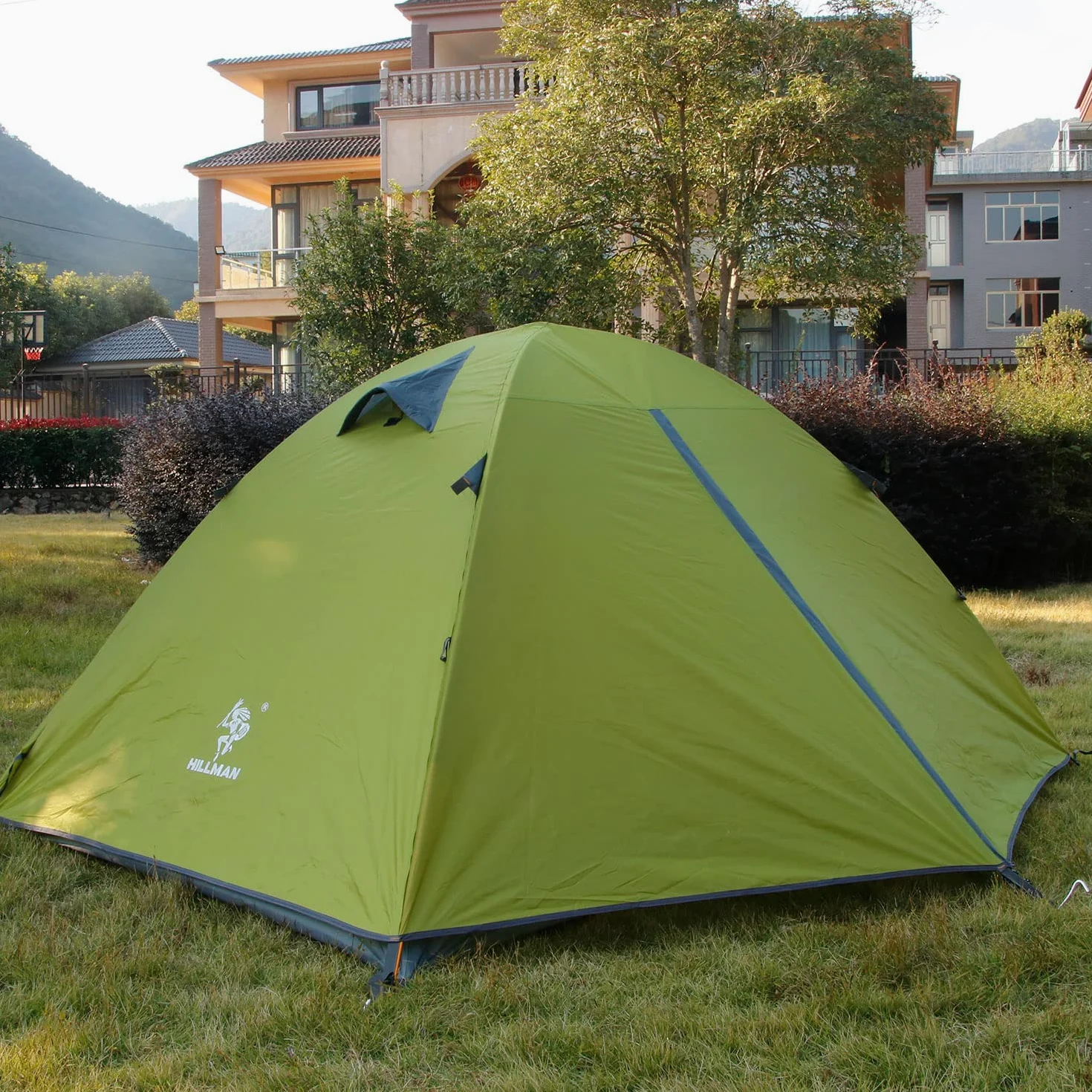 Tienda de Senderismo Ligera a Prueba de Viento para 3-4 Estaciones 2 3 Personas Tienda Familiar 2 Puertas Doble Capa con Varillas de Aluminio para Camping, Familia, Playa, Caza, Senderismo, Viaje