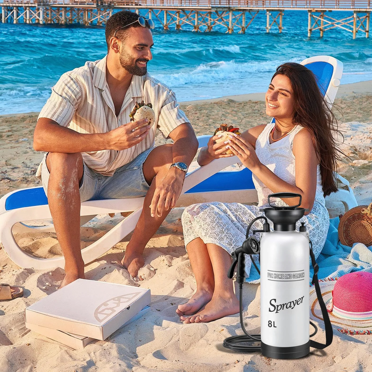 Genérico Ducha Portátil | Pulverizador De Agua Manual con Bomba para Ducha,Accesorio De Rociador para Lavado De Mascotas Riego De Plantas Limpieza Interior Exterior Playa Senderismo Viaje