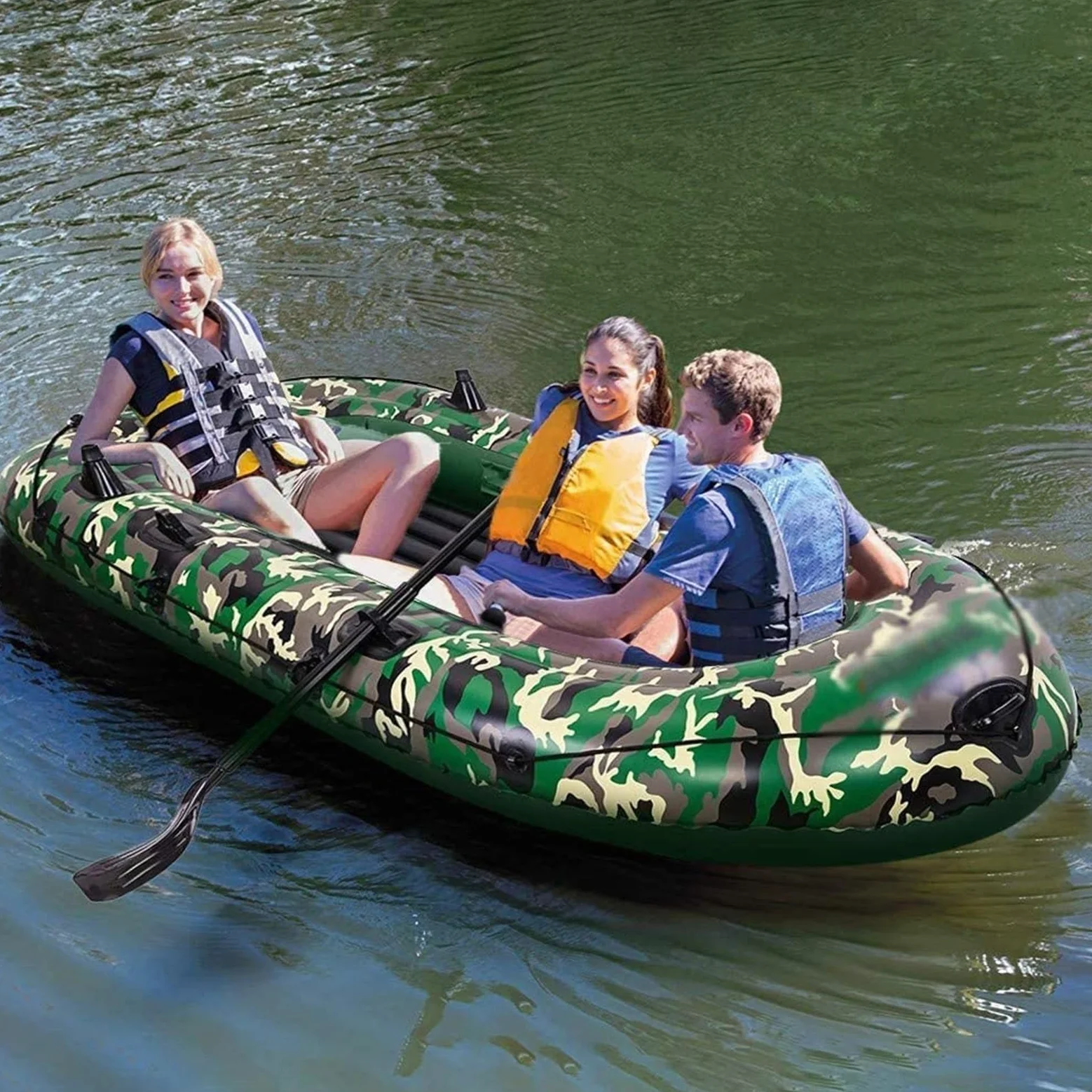 ELzEy Kayak Verde al Aire Libre Deportes acuáticos Barco de Goma Inflable Barco de plástico