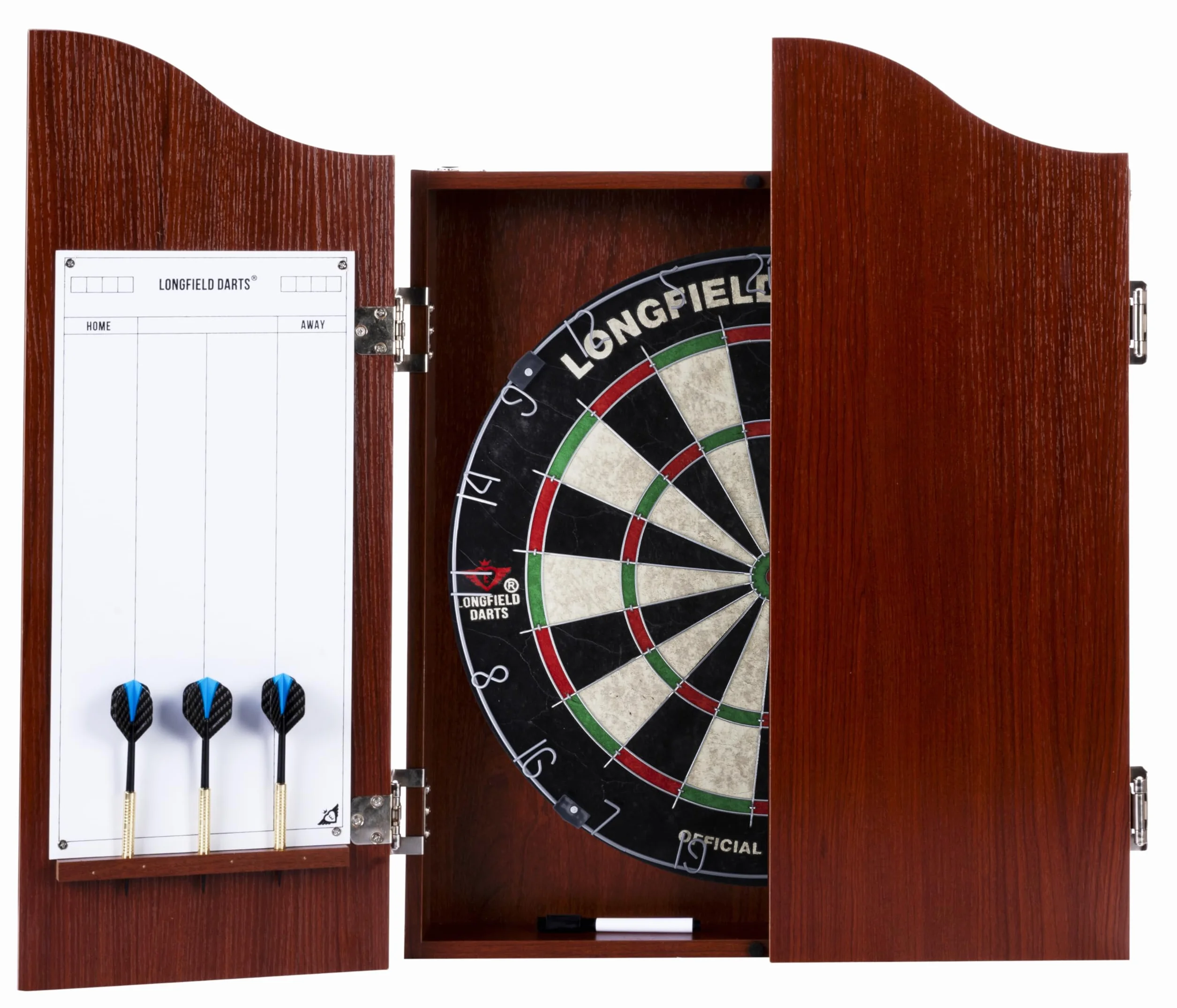 Engelhart Dartschrank de Madera, sisal Dartscheibe Inclusive 6 Darts 18gr y Accesorios