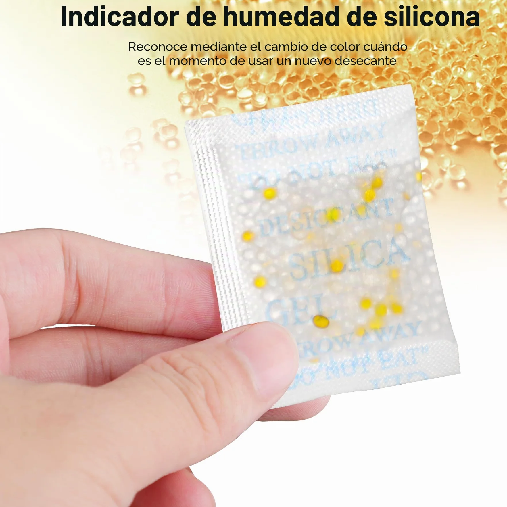 Gel de Sílice Desecante Grado Alimenticio 5g x 60 Bolsas con Indicador de Humedad