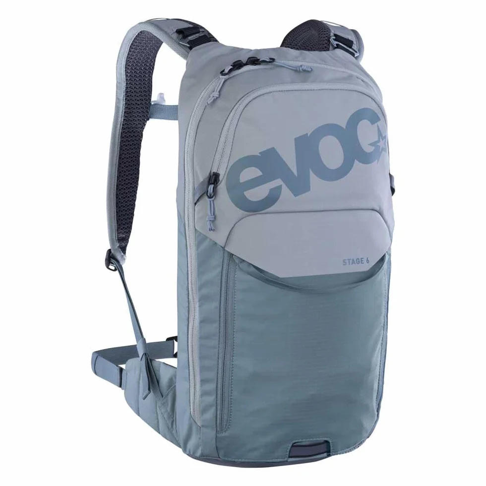 EVOC STAGE 6, Backpack (verstellbare Schultergurte durch BRACE LINK, AIR FLOW CONTACT SYSTEM, wählbar mit Trinkblase oder ohne, inkl. Werkzeugfach, One Size)