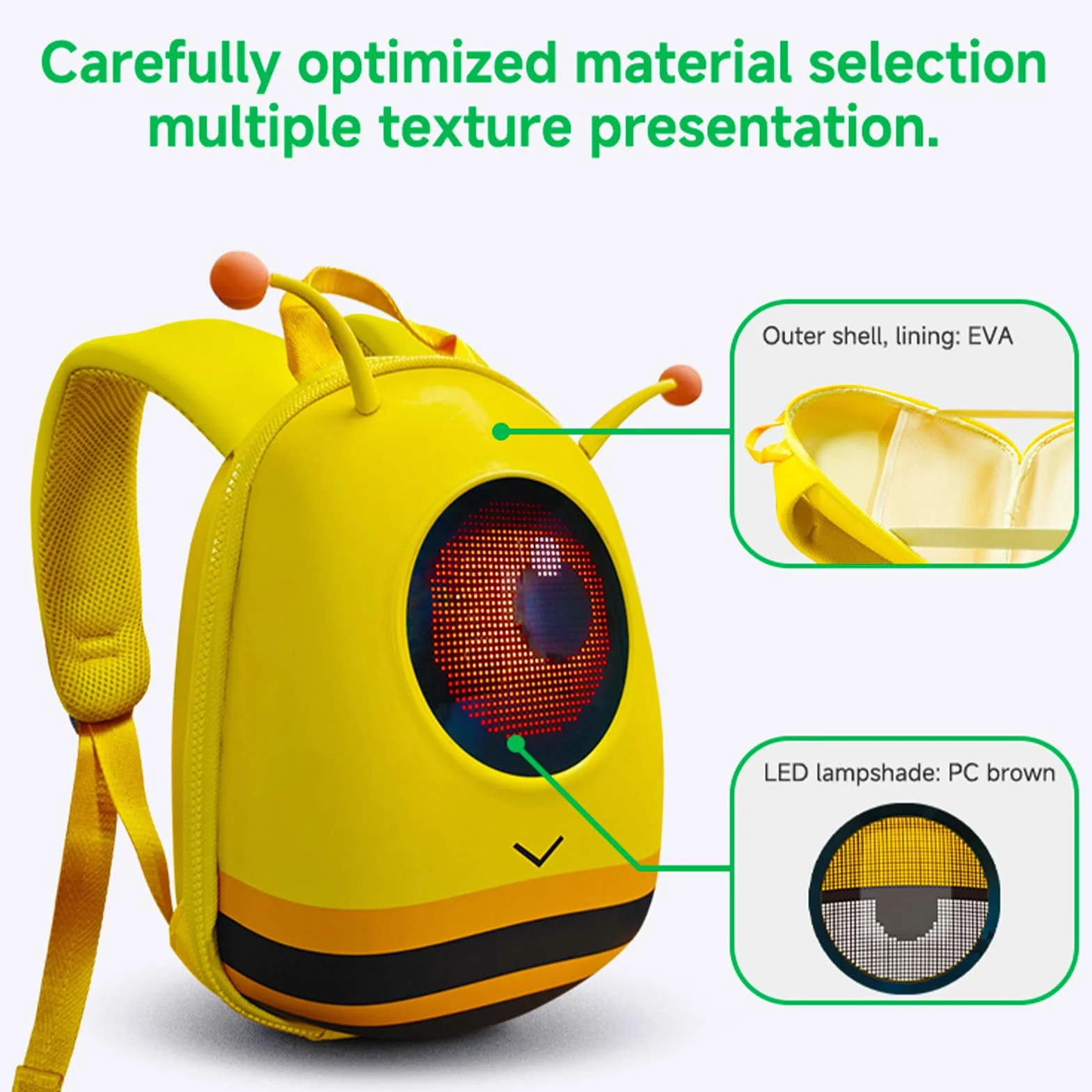 Mochila LED Deportes Al Aire Libre con Dibujos Animados 3D Impermeable para Niños