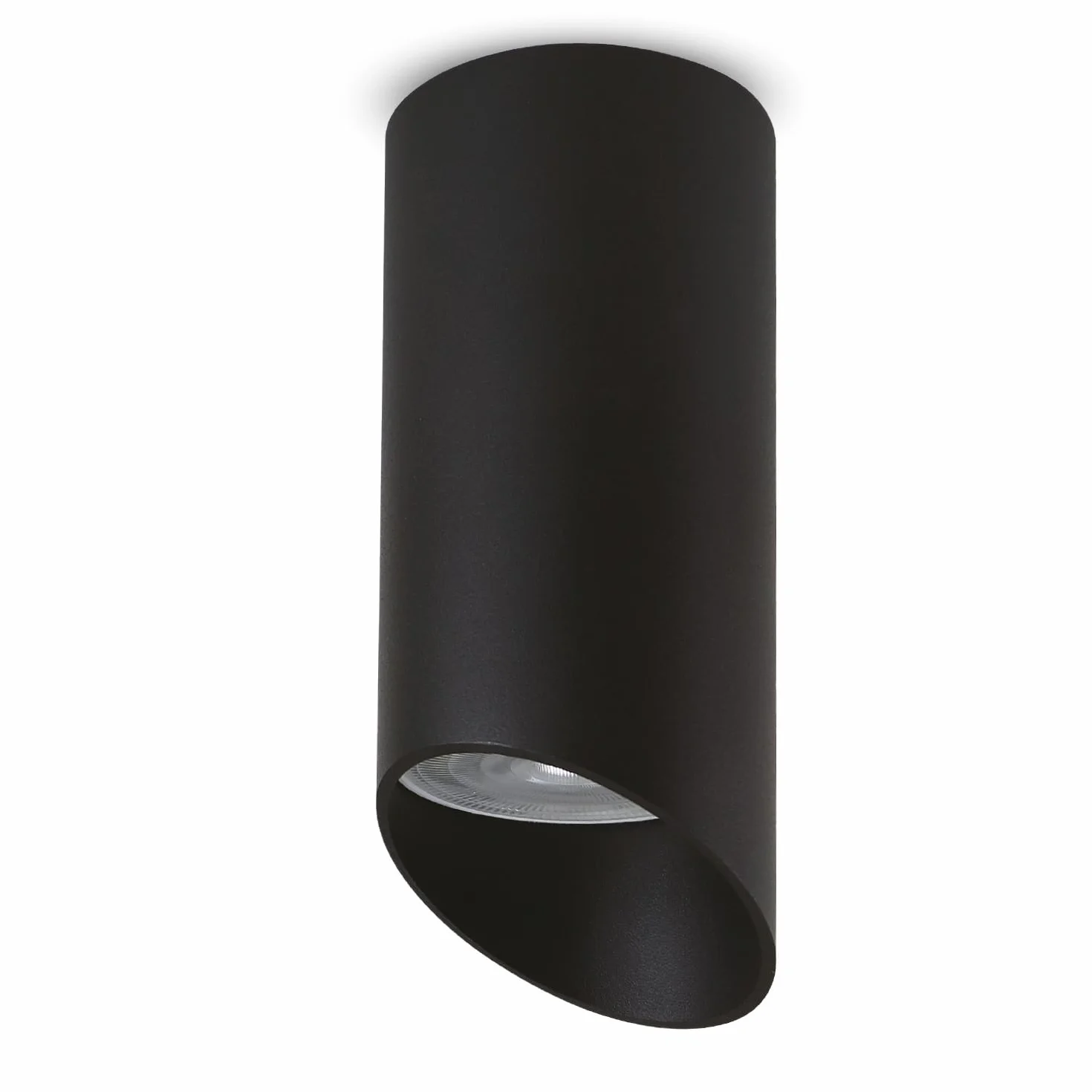 Maclean Foco de Superficie GU10 40W Lámpara Techo Aluminio 55x130mm Negro 1 unidad