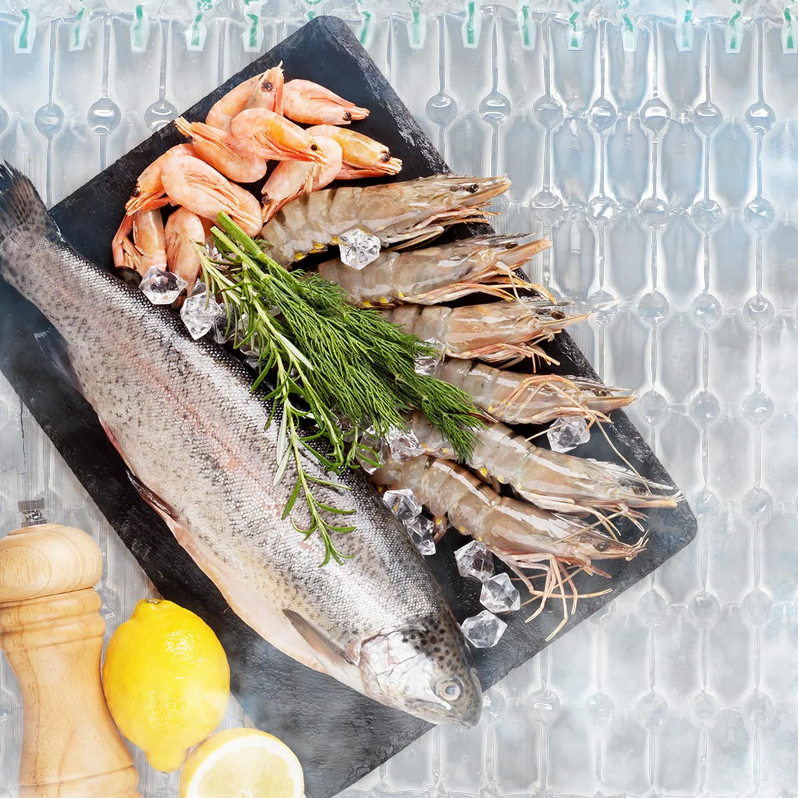 Reallnaive Paquete de 2 láminas de hielo congelables reutilizables para enfriadores, paquetes de hielo flexibles para bandejas de alimentos, tablas de queso, carnes delicatessen, platos de verduras