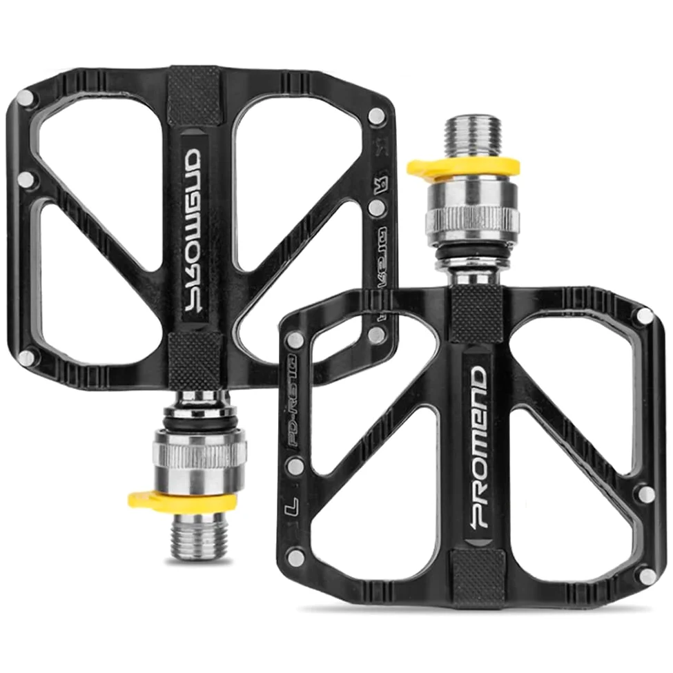 Pedales de bicicleta de carretera, pedales de bicicleta de montaña, pedales de liberación rápida, antideslizantes, ultraligeros de 9/16 pulgadas, diseño de 3 rodamientos para bicicleta de