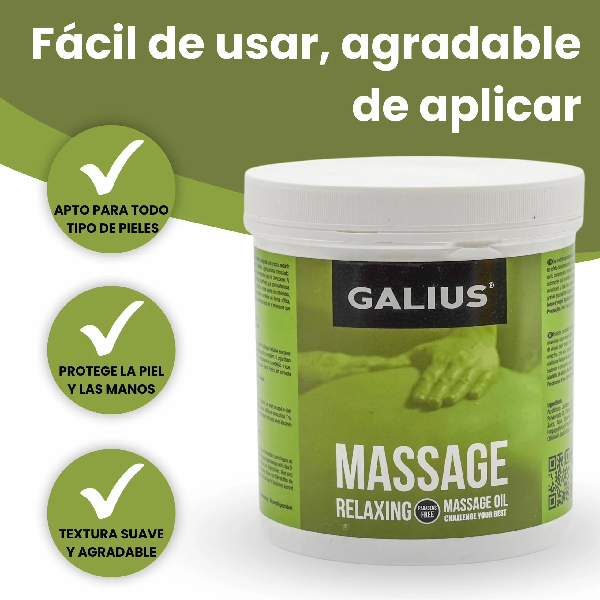 Galius Aceite Sólido para Masaje Relajante con Harpagofito 1000ml