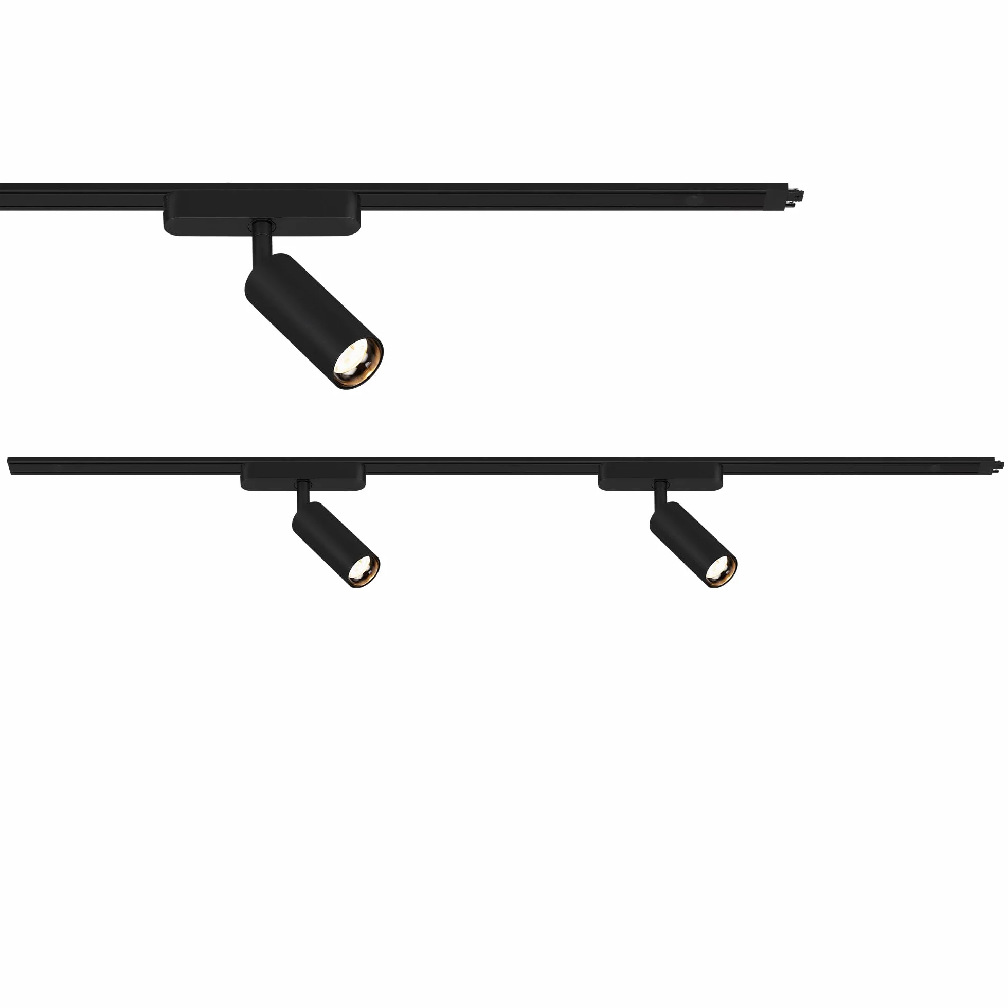 BRILONER Luxtrail Sistema de carriles set de prolongación 2x LED spots extensible orientable 1m negro
